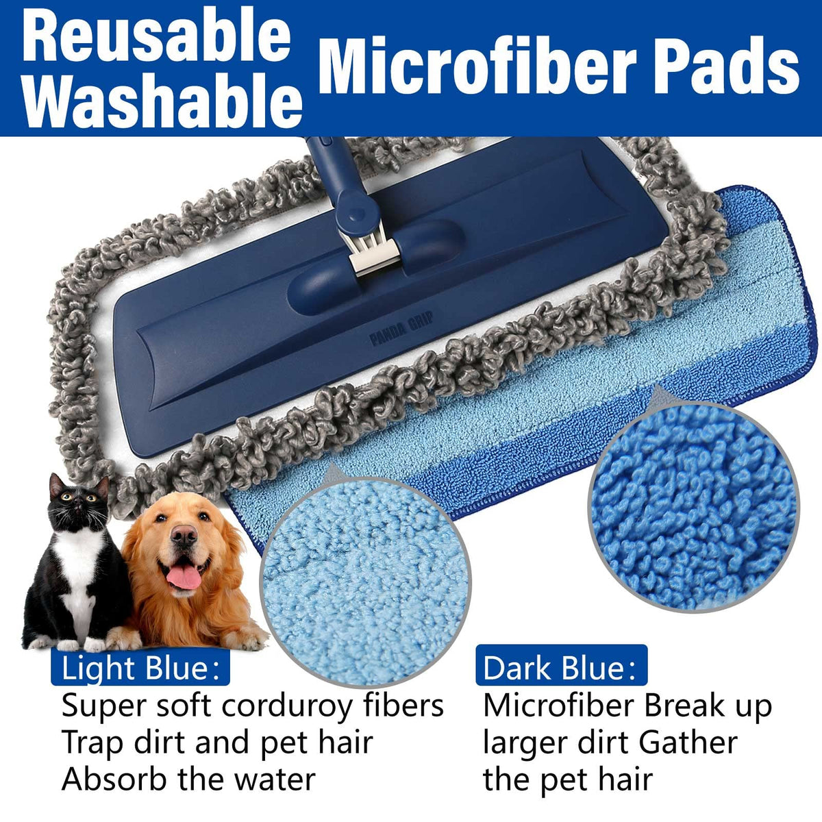 Wet Spray Mop for Floor Cleaning with 14 oz Bottle & 3 Microfiber Pads