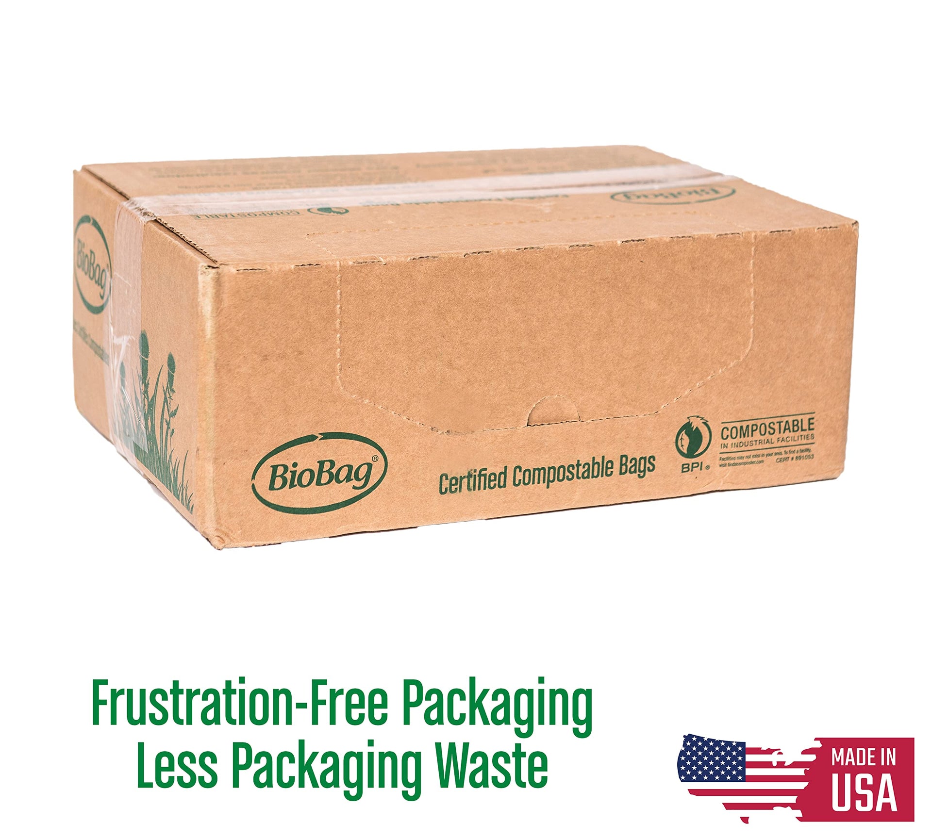 USA) The Original Compostable Bag, 48 Gallon, 80 Count, 100% Certified Compostable Trash Bag Liners for Food Waste, Extra Strong and Durable, Trash Bag