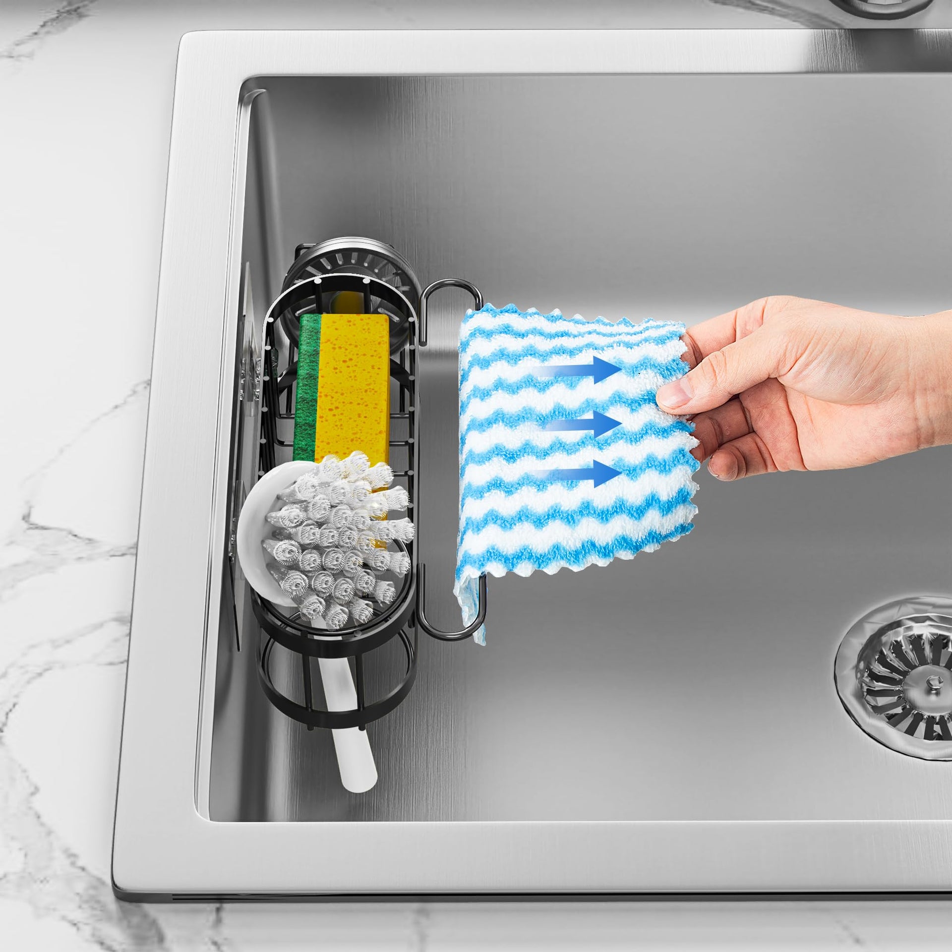 Kitchen Sink Caddy Sponge Holder in The Sink