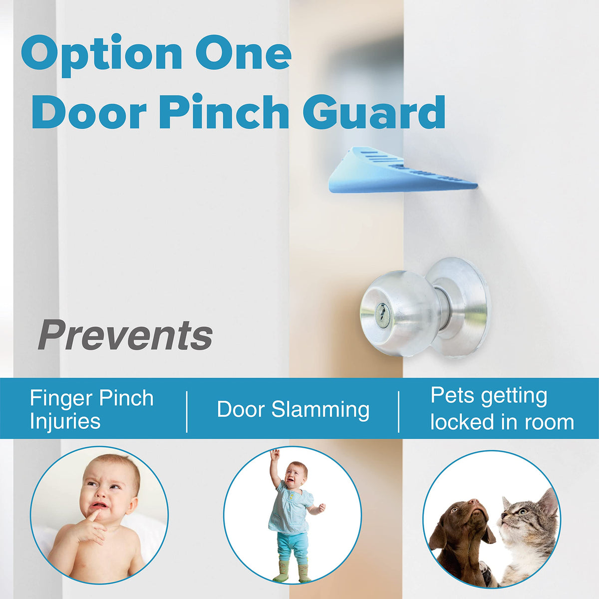 Upgraded Silicone Door Pinch Guard and Door Stoppers 2 Functions in 1 with 2 Free Hooks (2 Count)