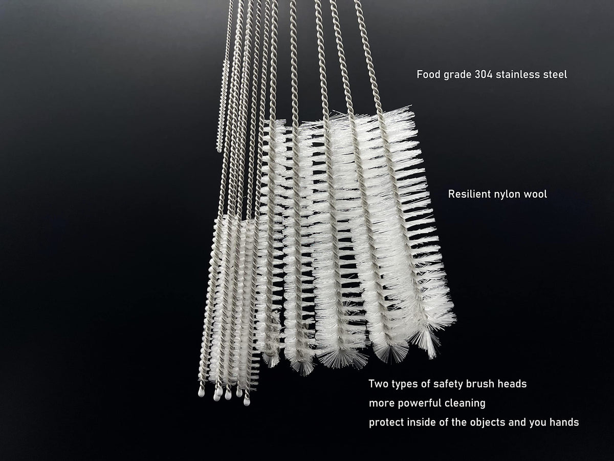 12 PCS Straw Cleaner Brush kit with 2mm