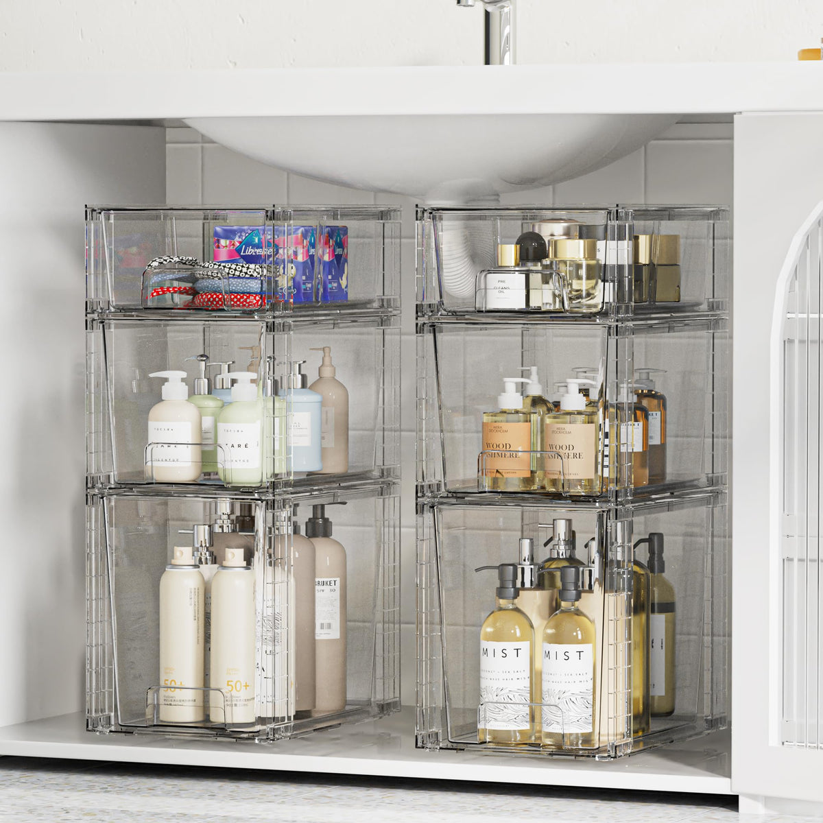 Clear Stackable Storage Drawers (6 Count)