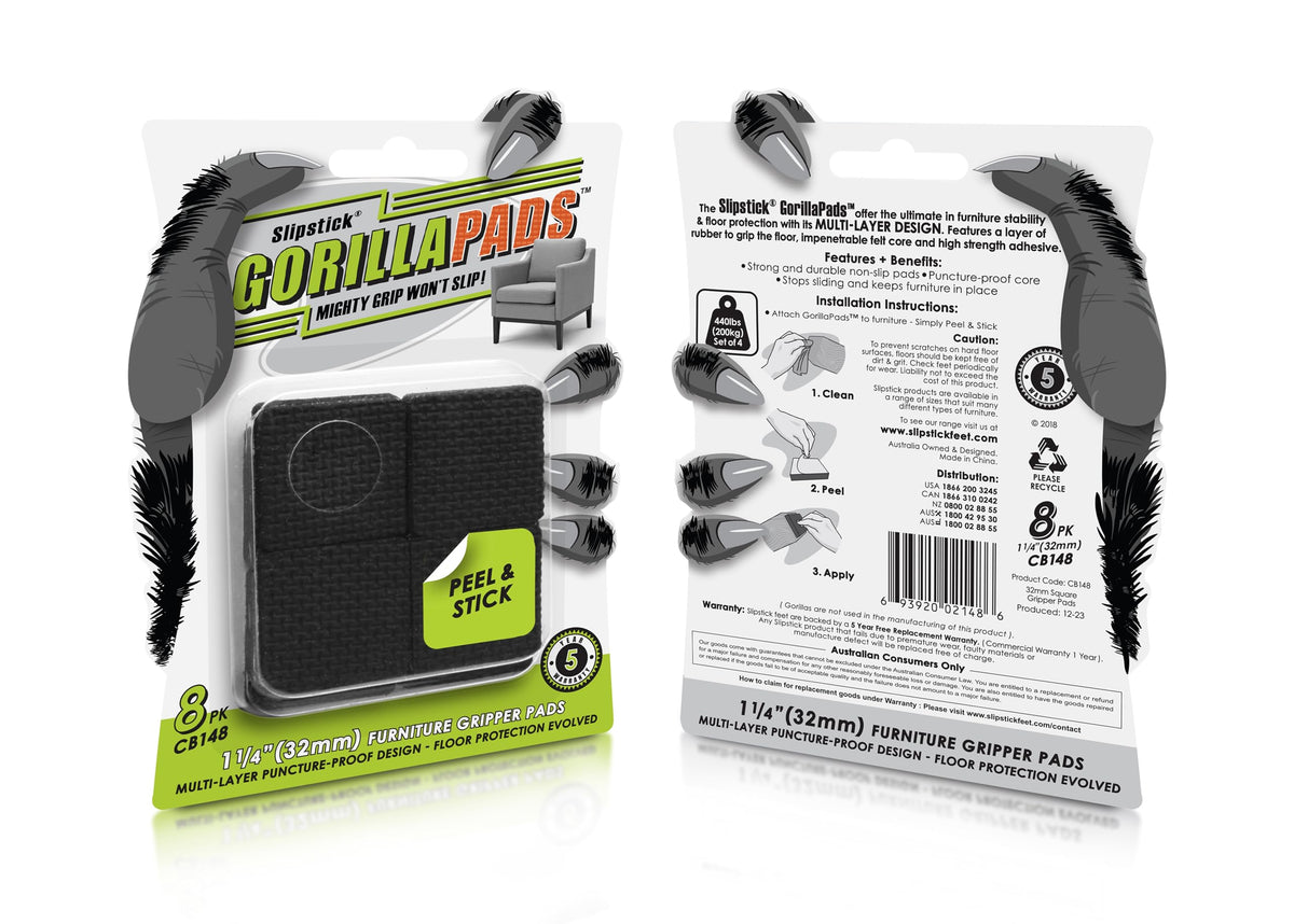 GorillaPads CB148 Non Slip Furniture Pads (8 Count)
