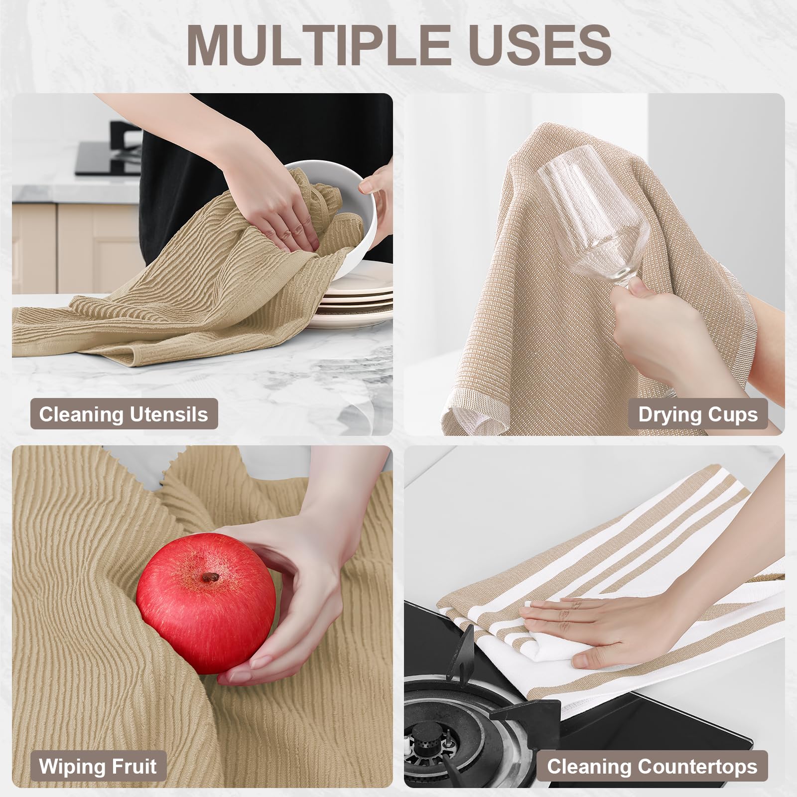 Cotton 380 GSM Premium Kitchen Towels (3 Count)