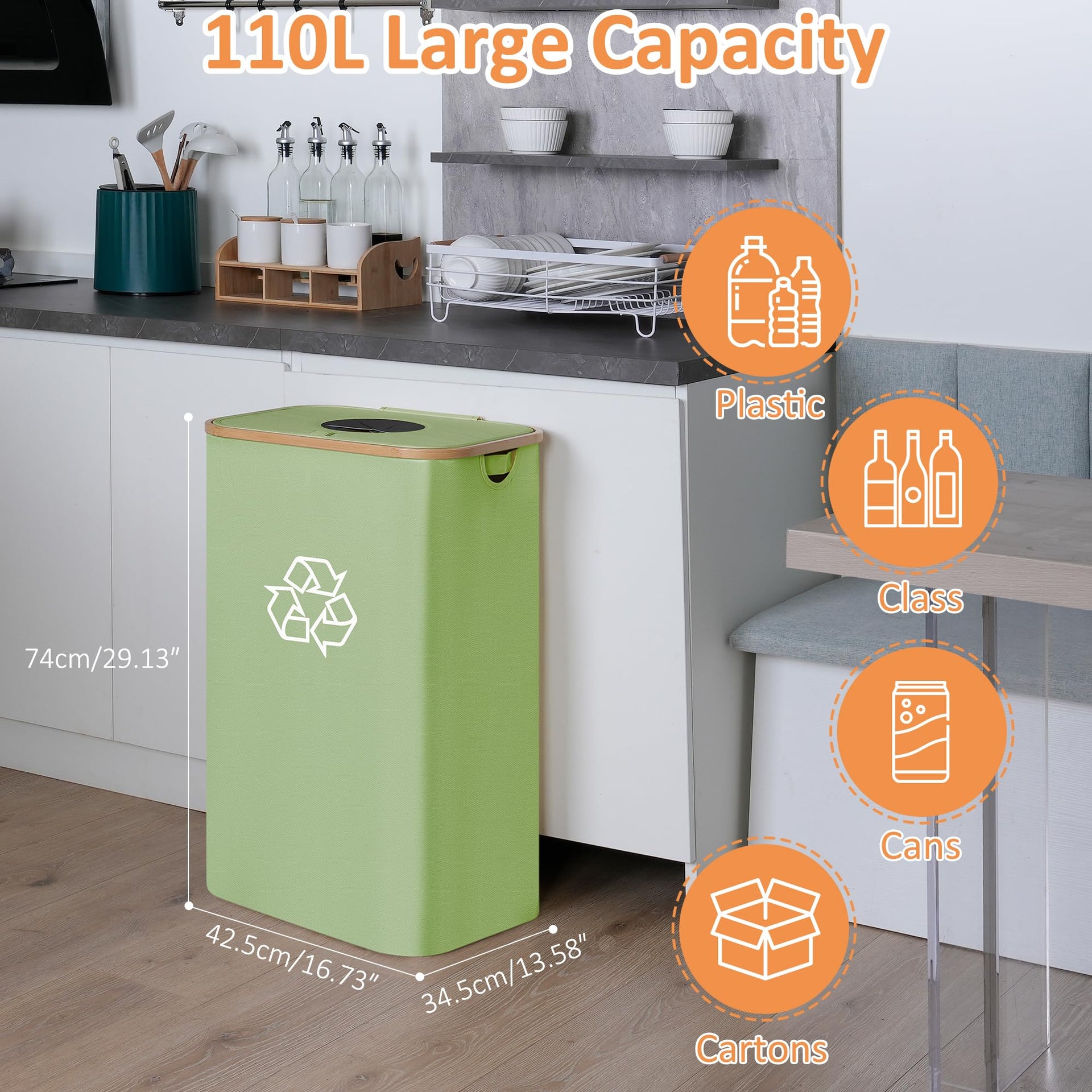 110L Recycling Bins for Kitchen