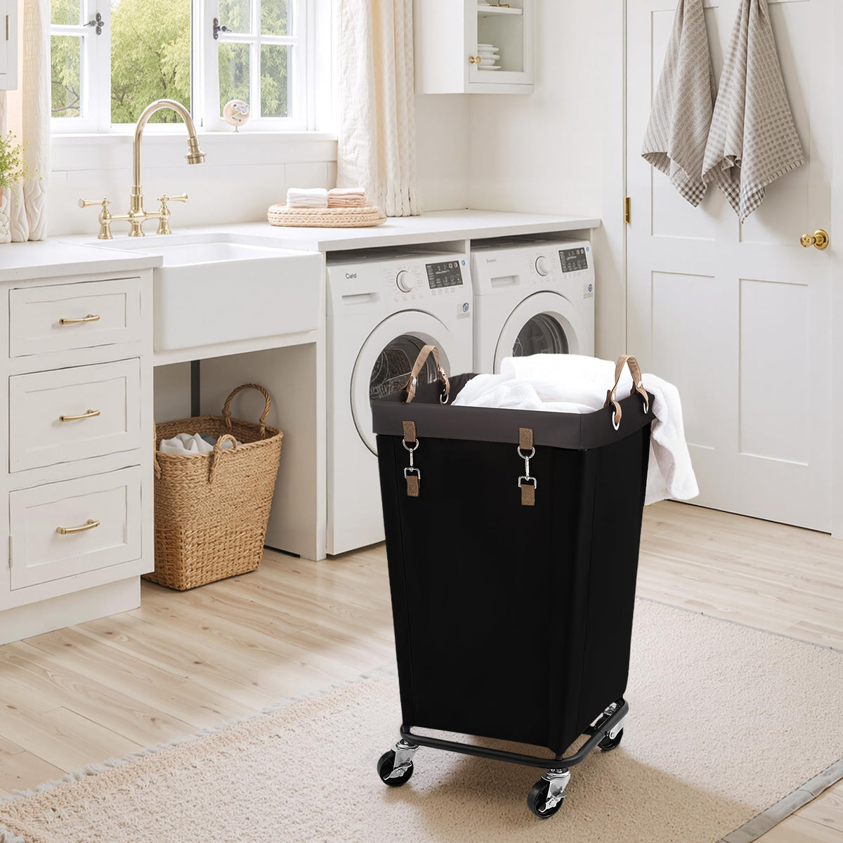 110L Laundry Basket with Wheels