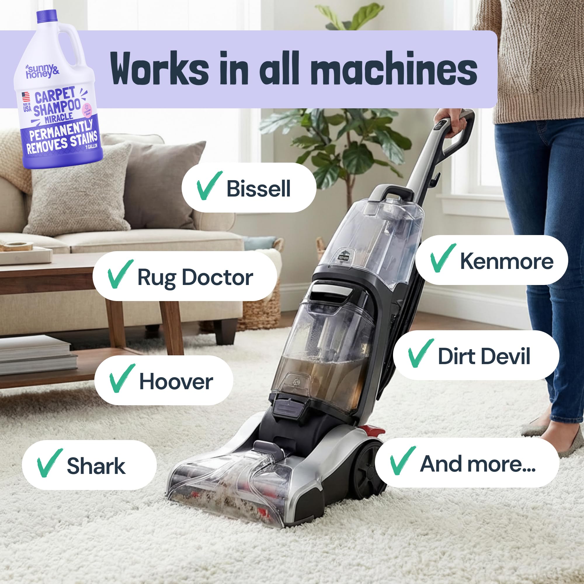 Carpet Cleaner Shampoo Solution for Machines (128 Fl Oz) - ModHome Supplies