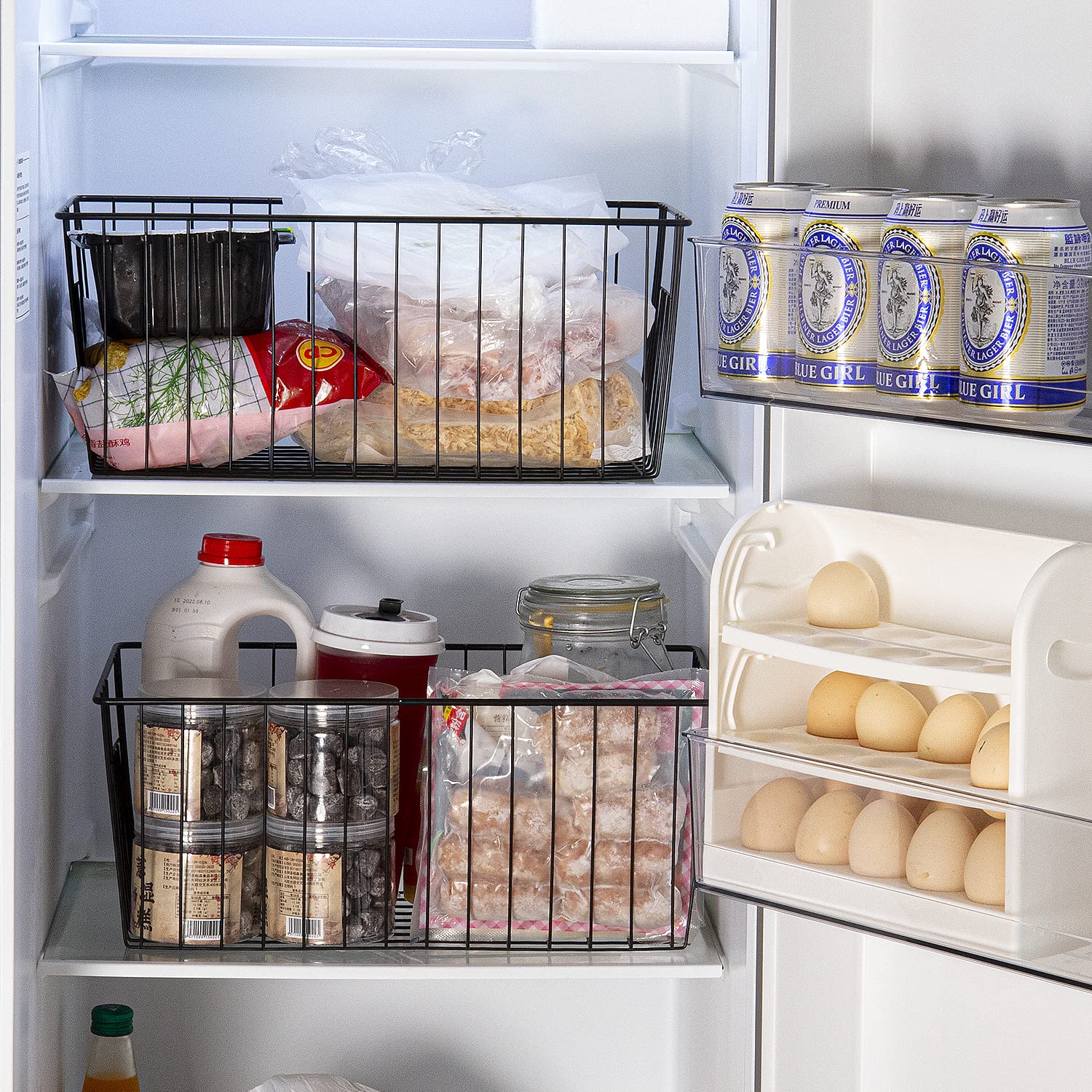 16inch Freezer Wire Storage Organizer Baskets for Upright Freezer 16 (2 Count)