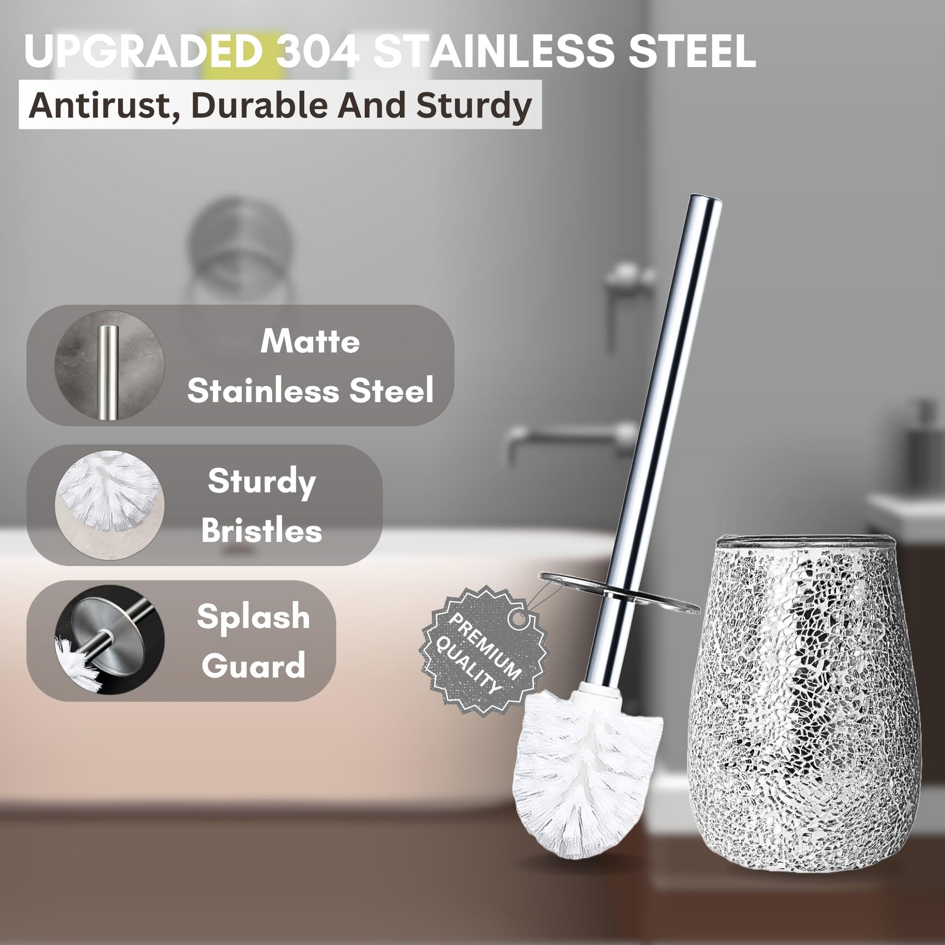 Decorative Toilet Brush and Holder Set