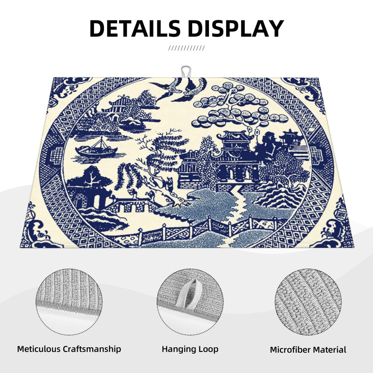Dish Drying Mat For Kitchen Counter Absorbent Dish Mat Reversible Drainer Drying Kitchen Mat