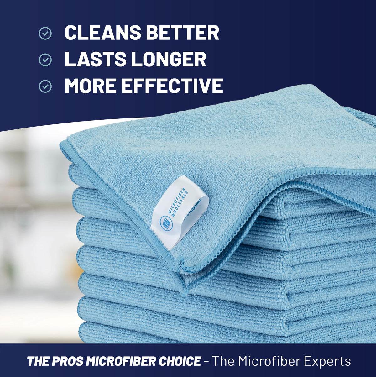 MW PRO Microfiber Cleaning Cloths Blue (12 Count)