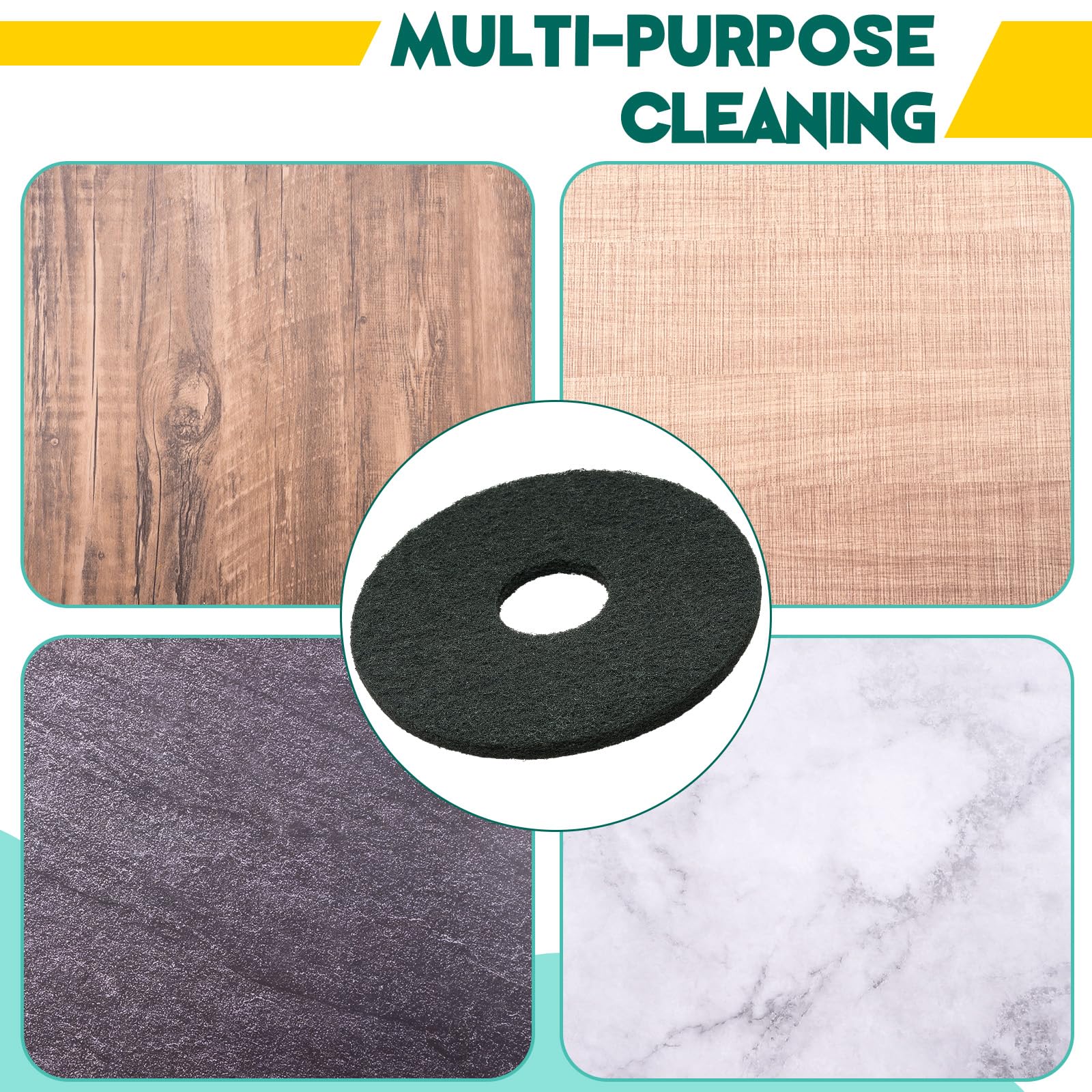 12" Black Scrubbing Pads Commercial Cleaning Orbiter Pads (2 Count)