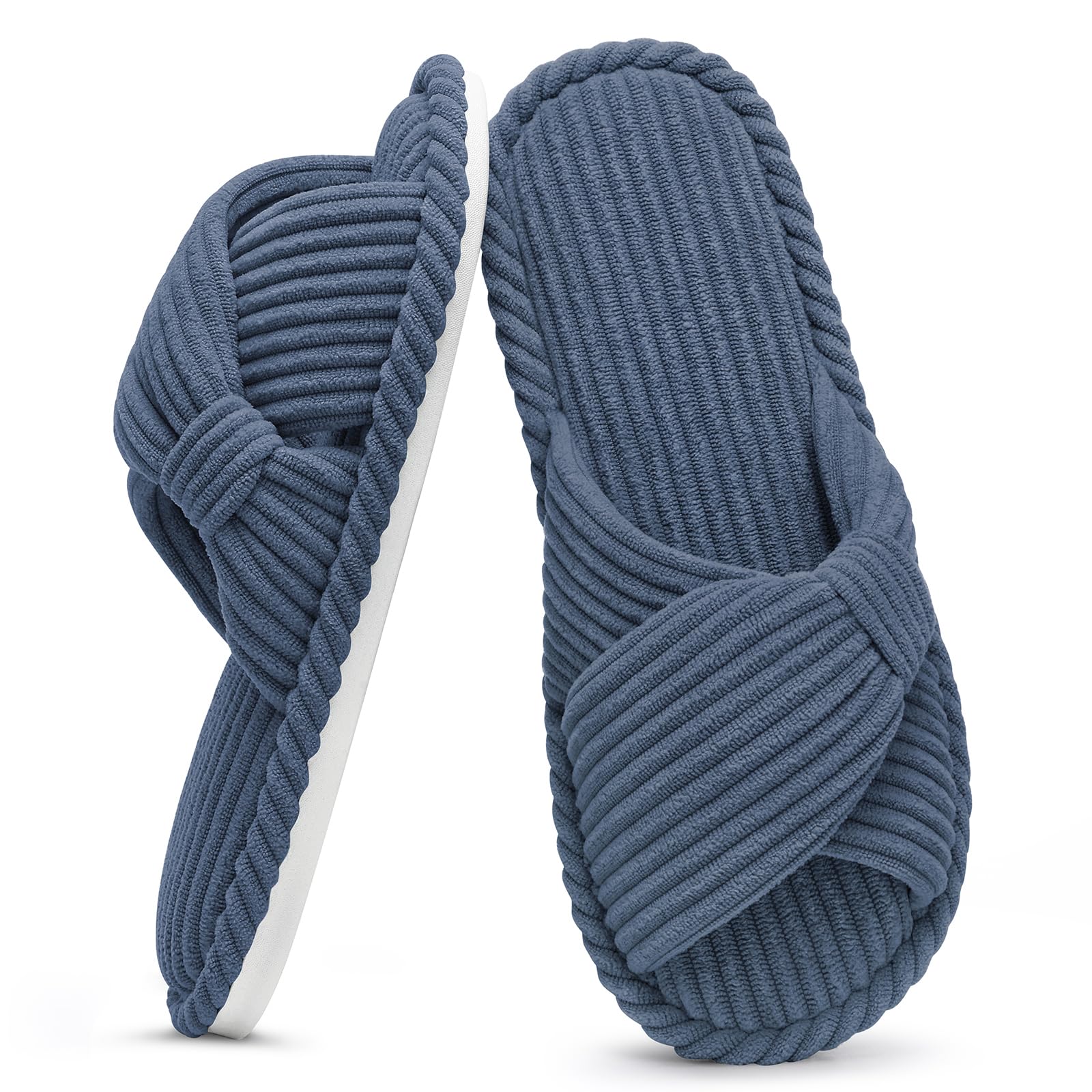 Summer House Slippers for Women Corduroy Open Toe Indoor Slippers