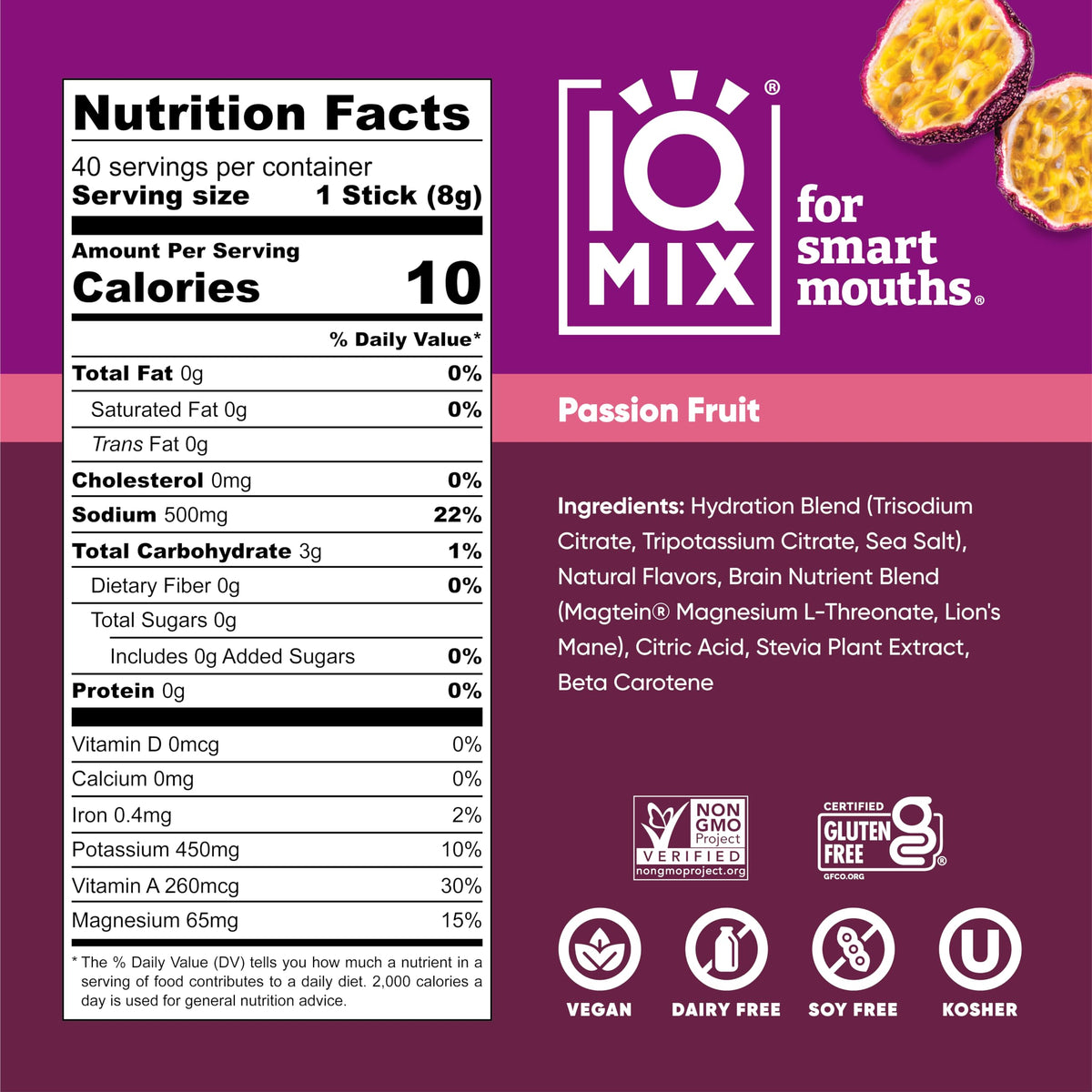 IQMIX Hydration Electrolytes Powder Packets (40 Count)