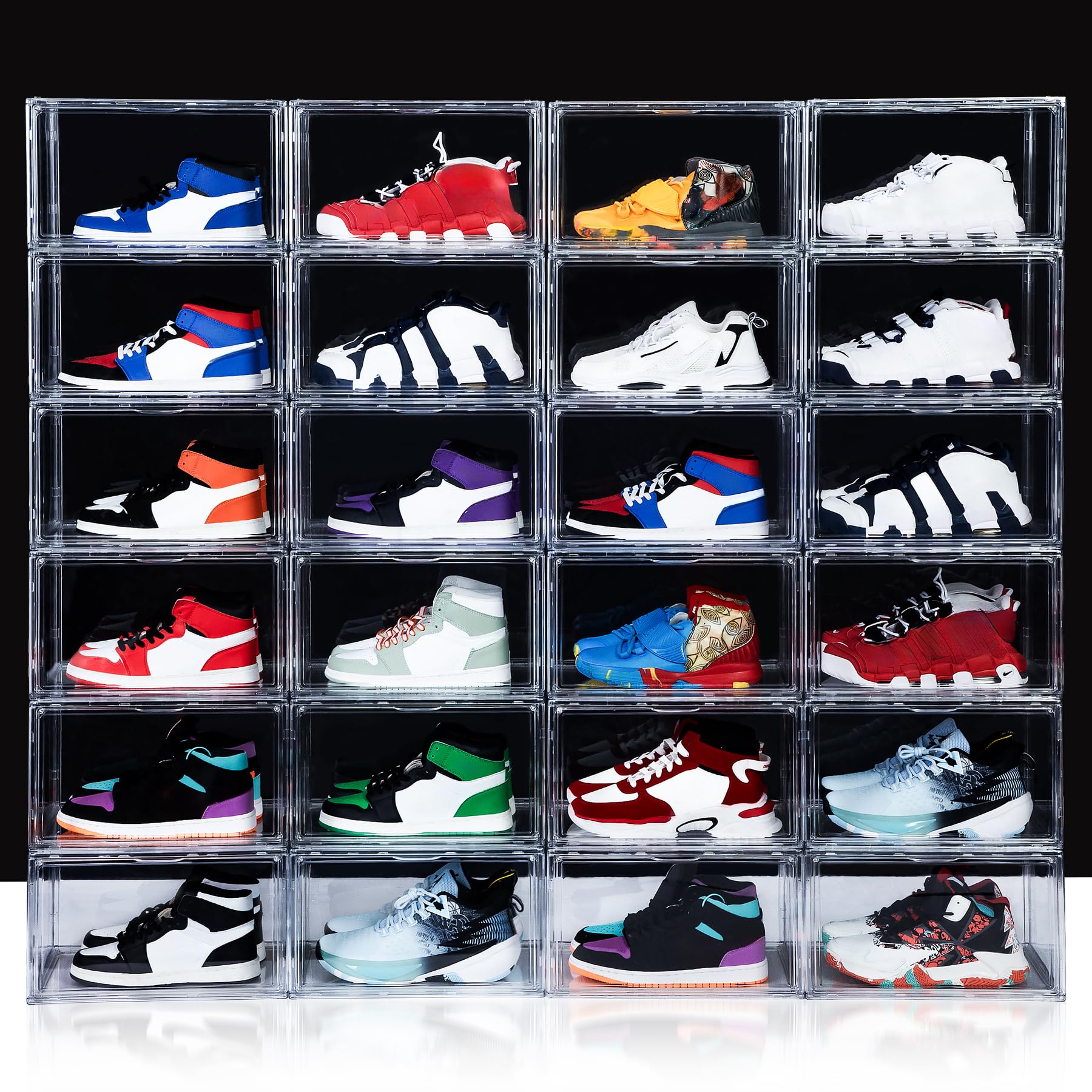 12 Pack Acrylic Shoe Boxes Side Open (12 Count)