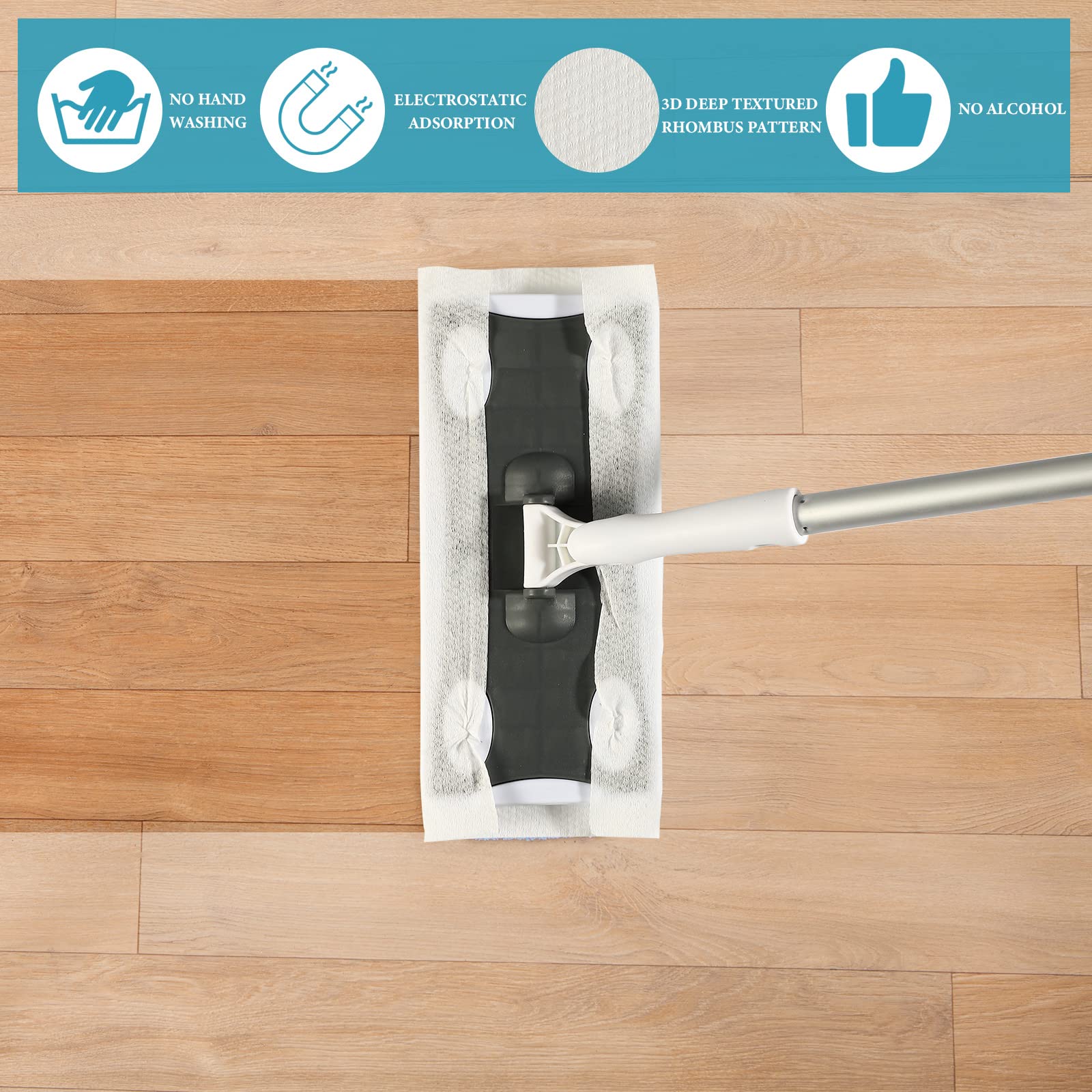 Wet Mop Pads Refills for Floor Cleaning Sweeper Wet Refills Disposable Moist Mopping Cloth Wipes for Wood Hardwood Tile (300 Count) - ModHome Supplies
