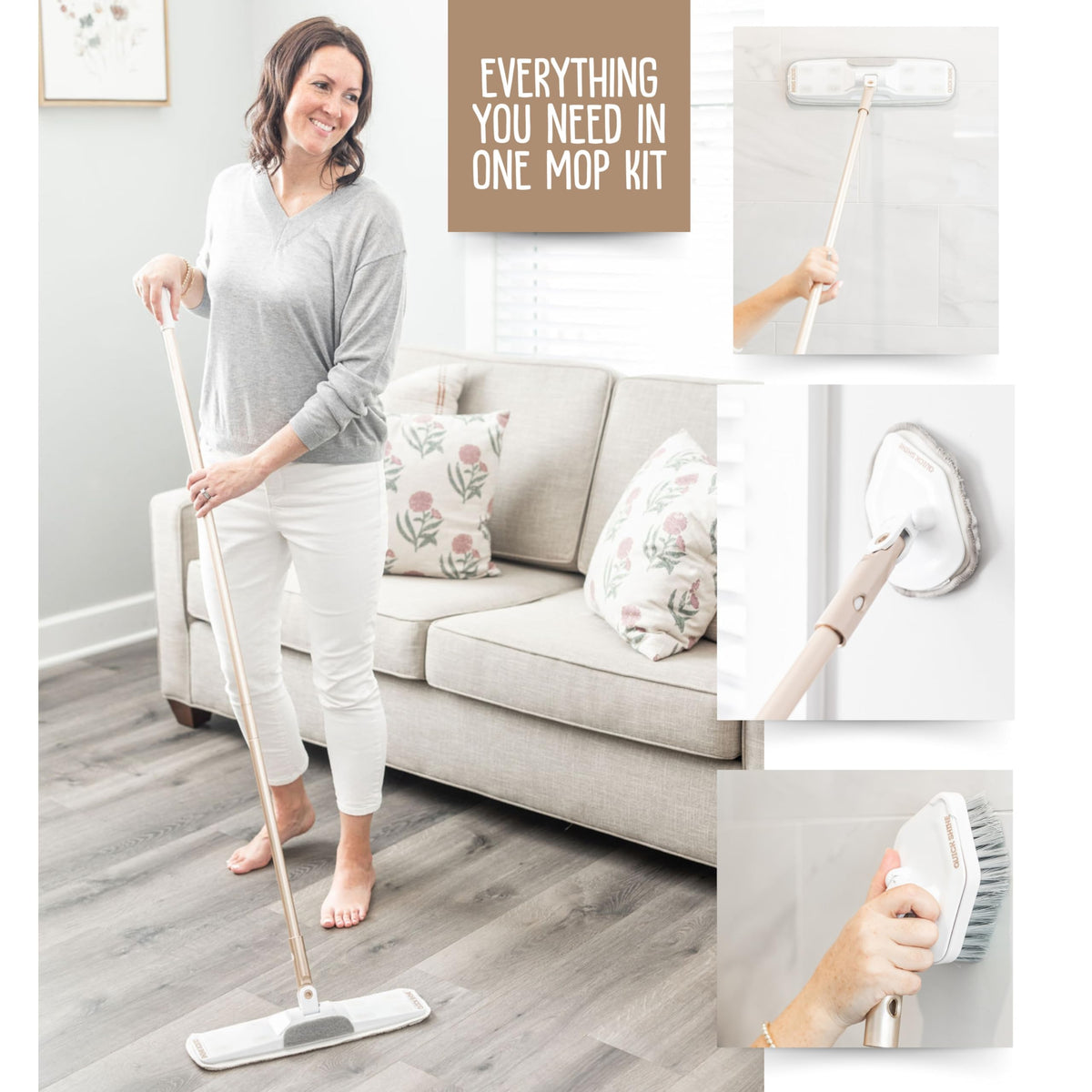 Clean + Polish 9 Piece Interchangeable Mop Kit