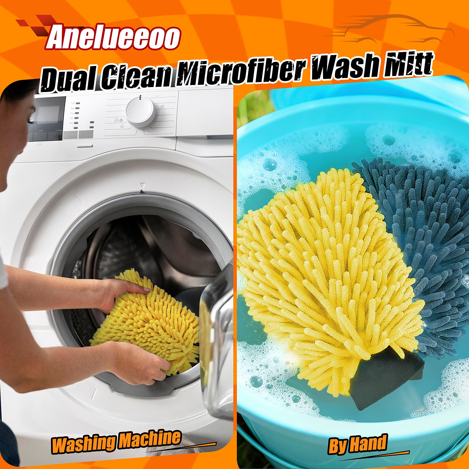 Car Wash Mitt Microfiber (4 Count)