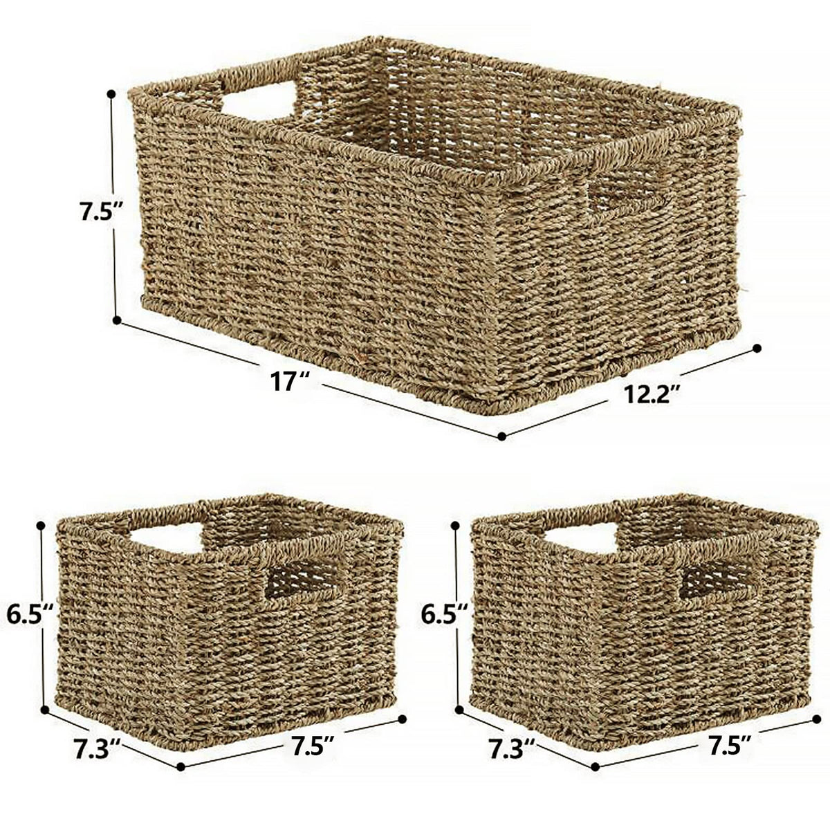 Large Wicker Baskets for Storage (3 Count)