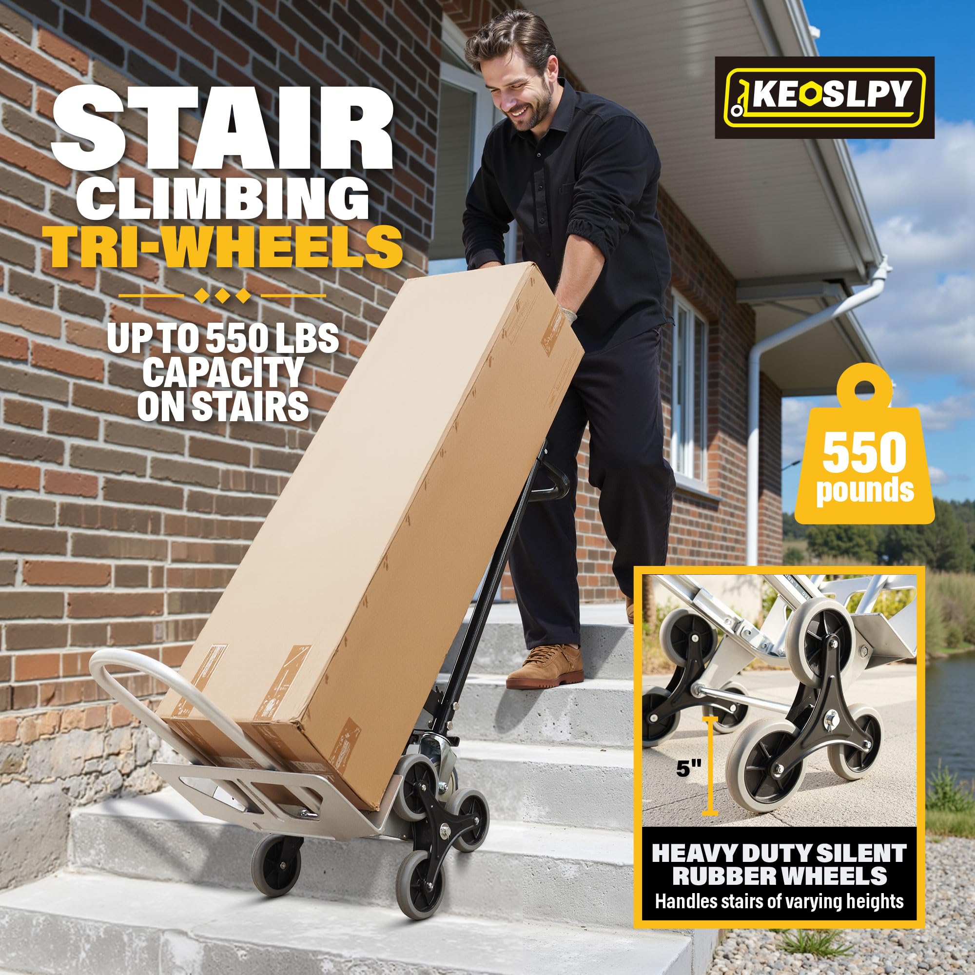 3 in 1 Industrial Convertible Hand Truck Dolly 1000 LBS Capacity