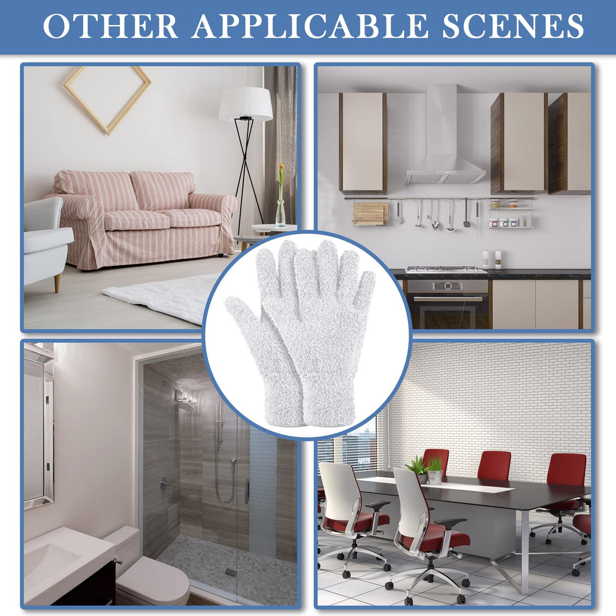 6 Pairs Microfiber Dusting Gloves