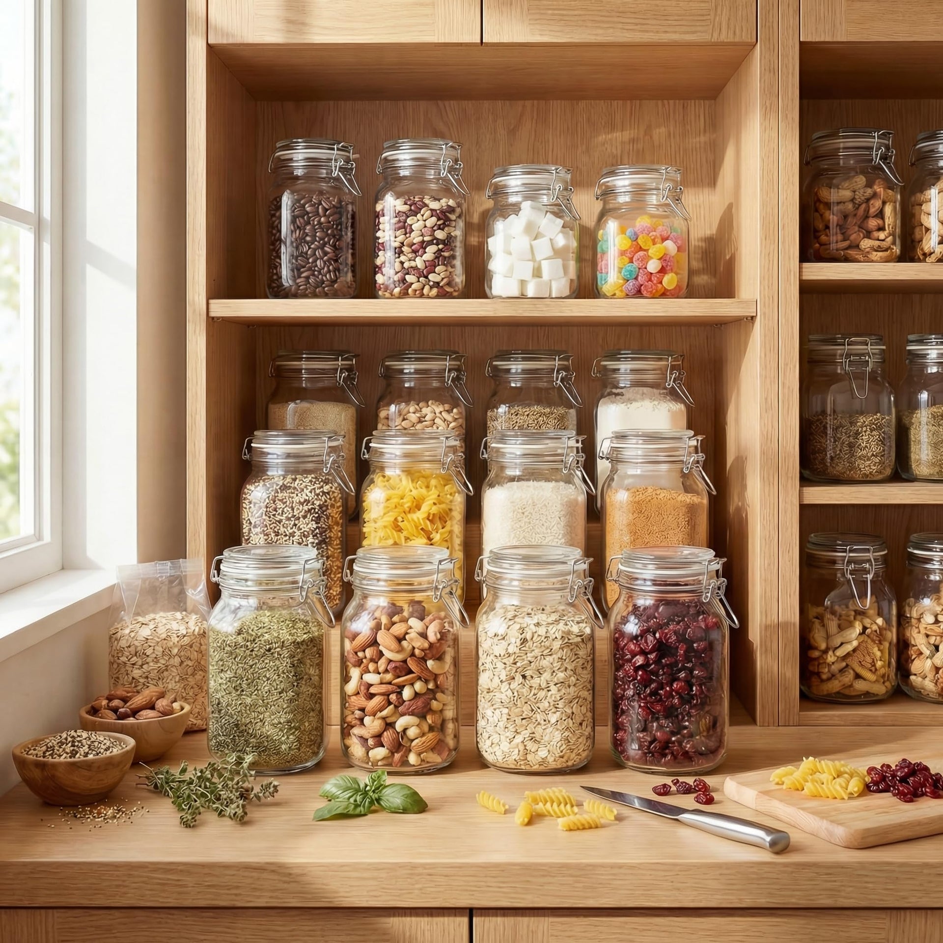 17 oz Round Glass Jars with Airtight Lids (6 Count)