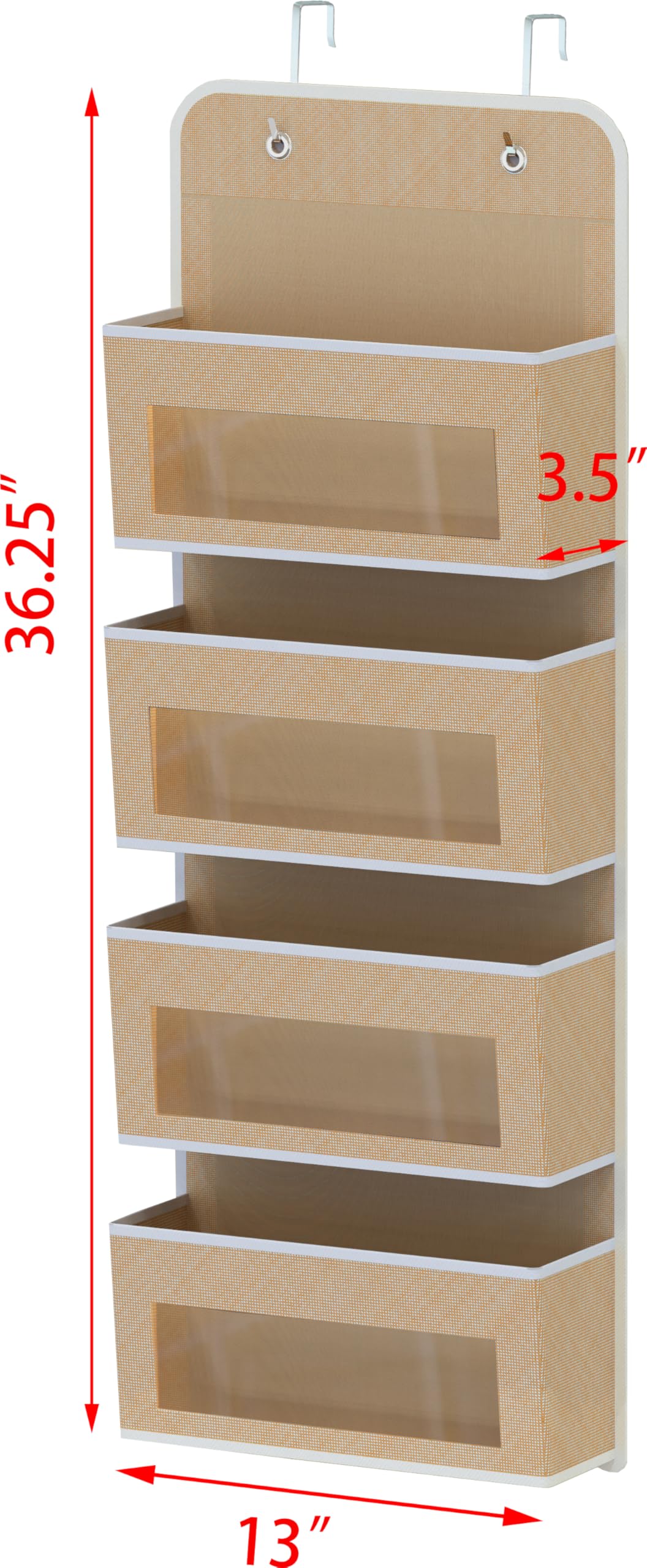 4 Clear Window Pocket Over Door Hanging Organizer