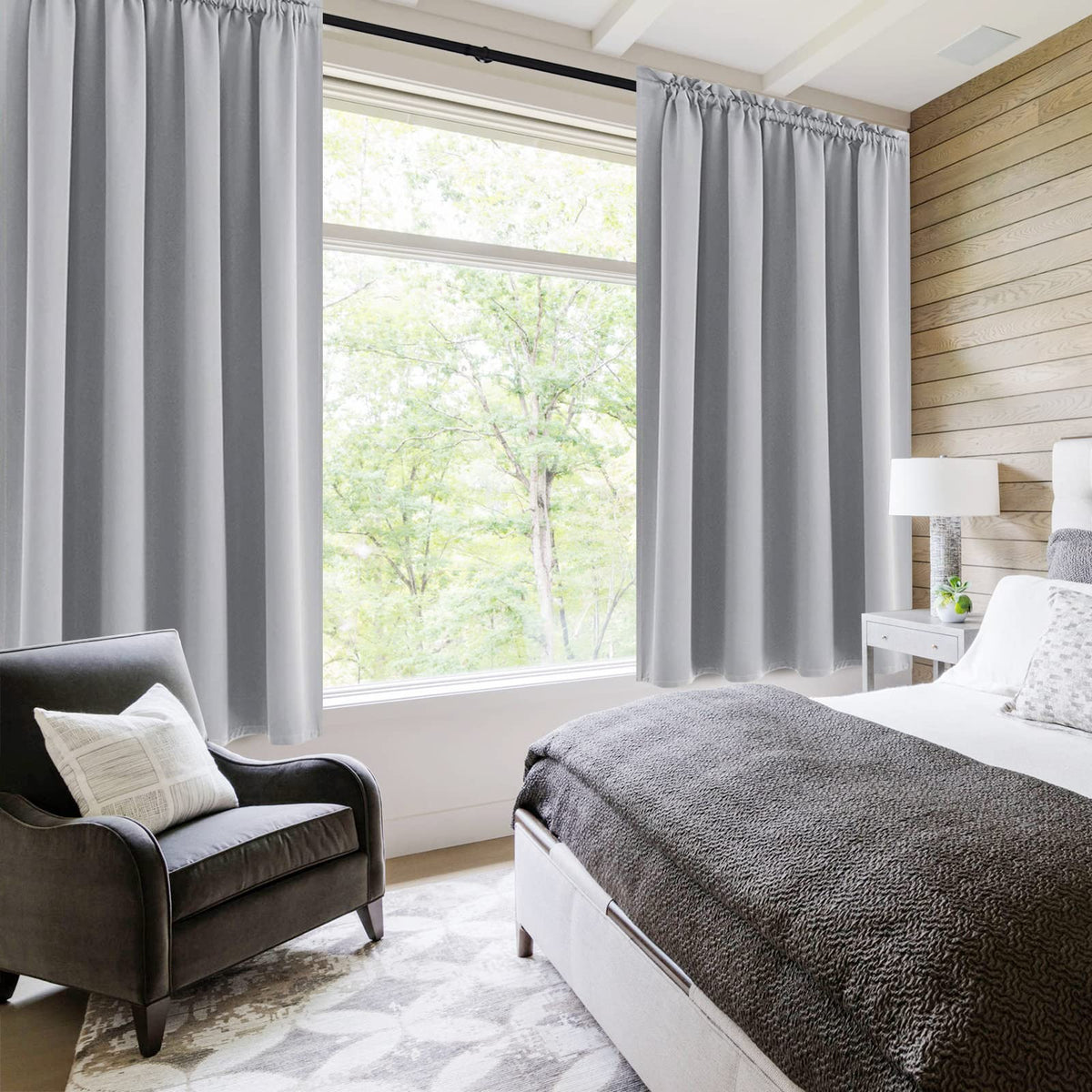 Blackout Curtains for Bedroom Living Room 52 x 45 Inch Long 2 Panels (2 Count)