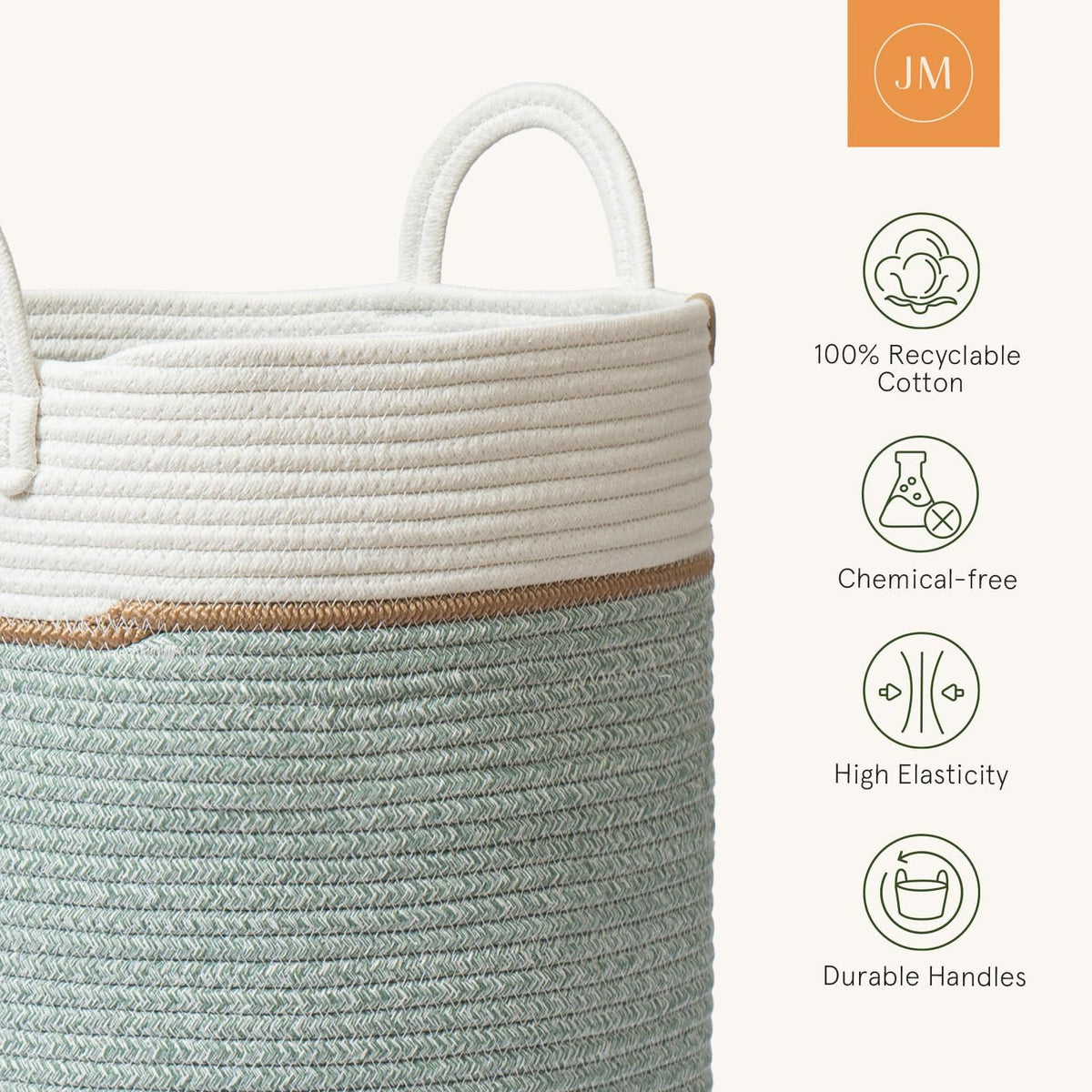 72L Extra Large Cotton Rope Laundry Basket