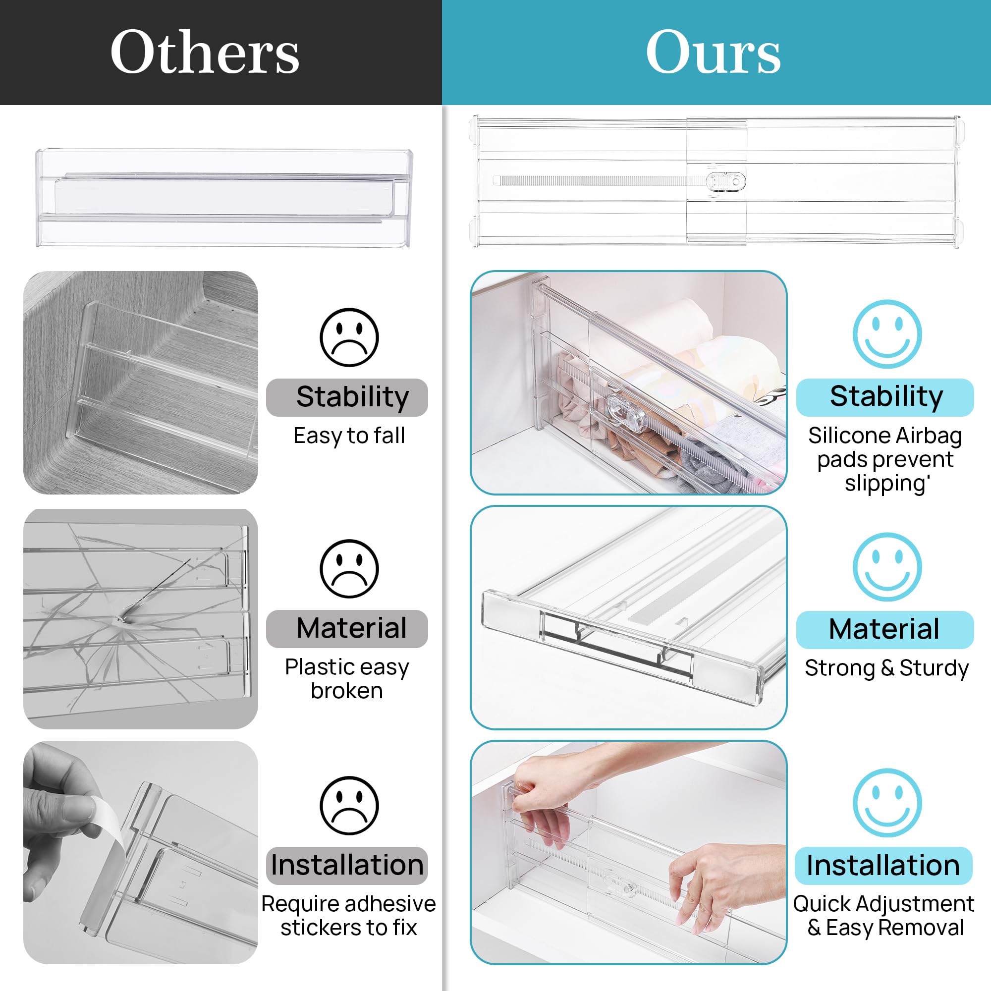 6" Tall Upgrade Drawer Dividers (8 Count)