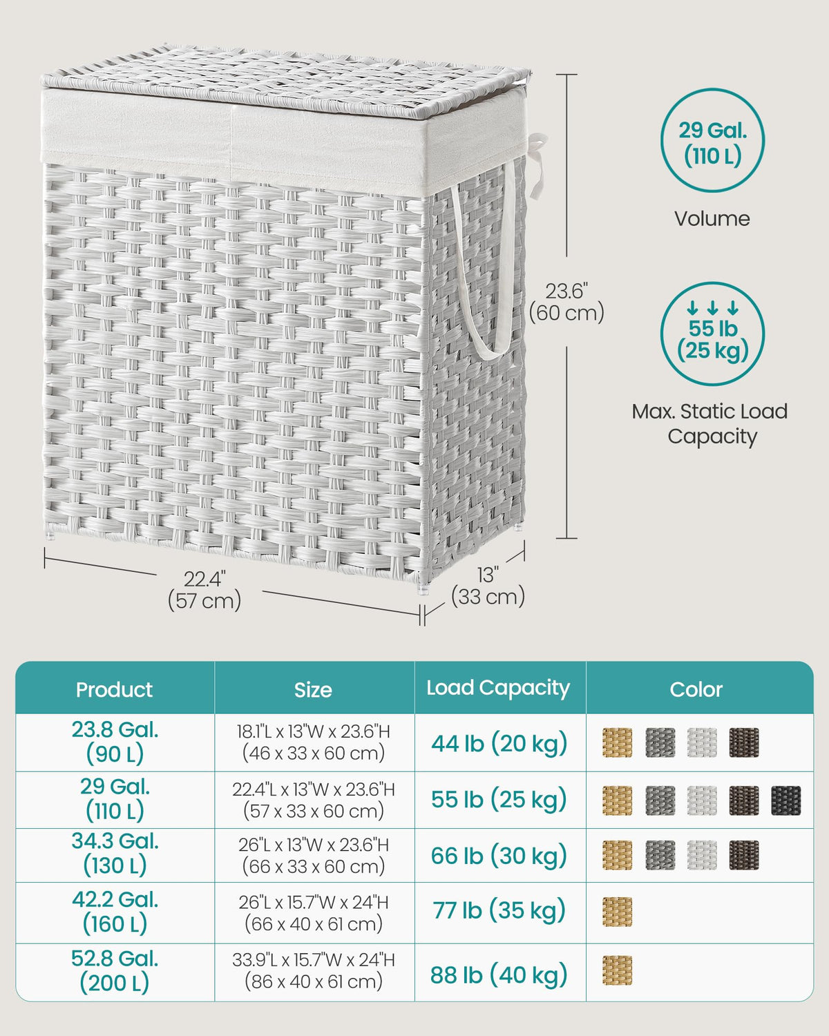 Laundry Hamper with Lid - ModHome Supplies