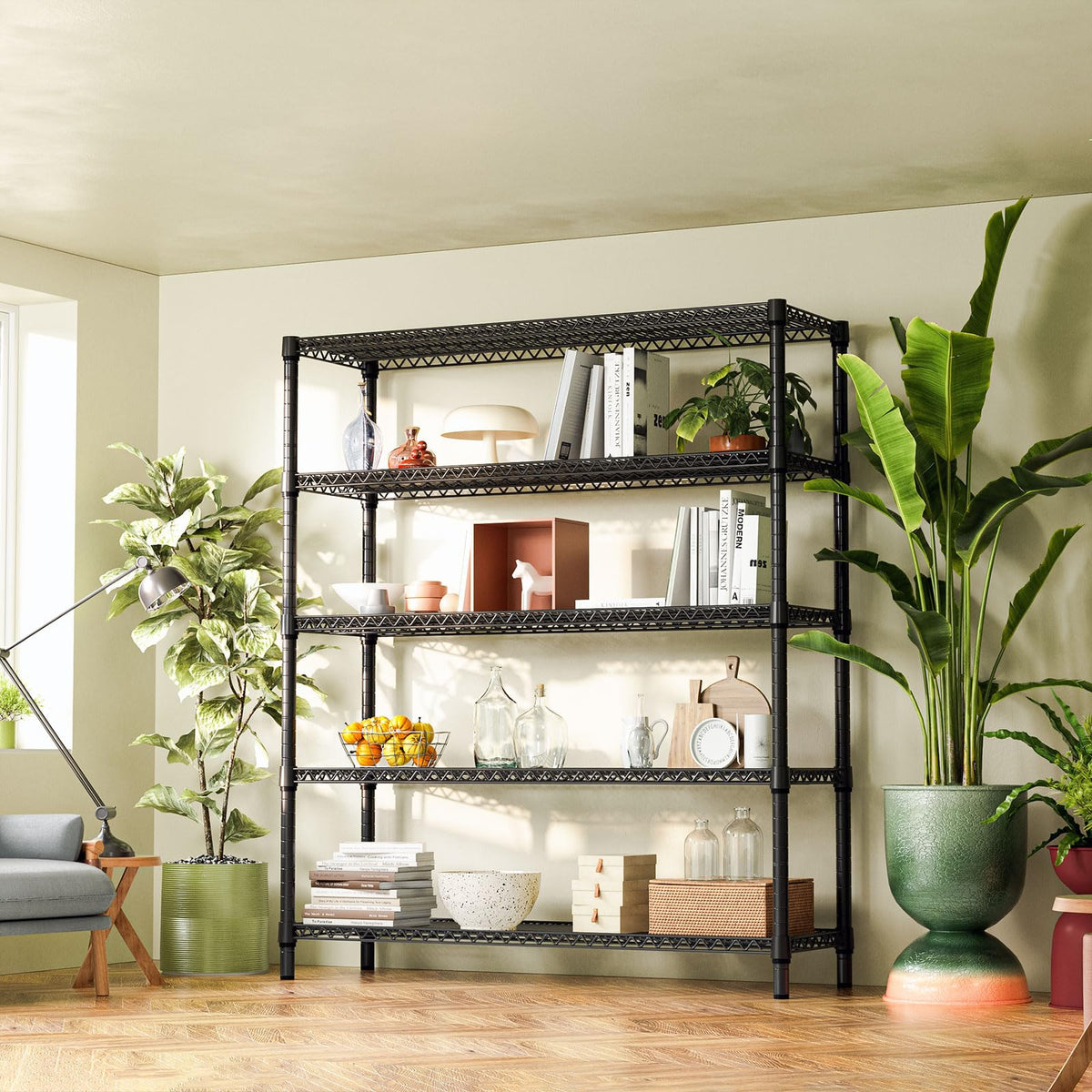 5 Tier Adjustable Heavy Duty Metal Storage Shelving Unit