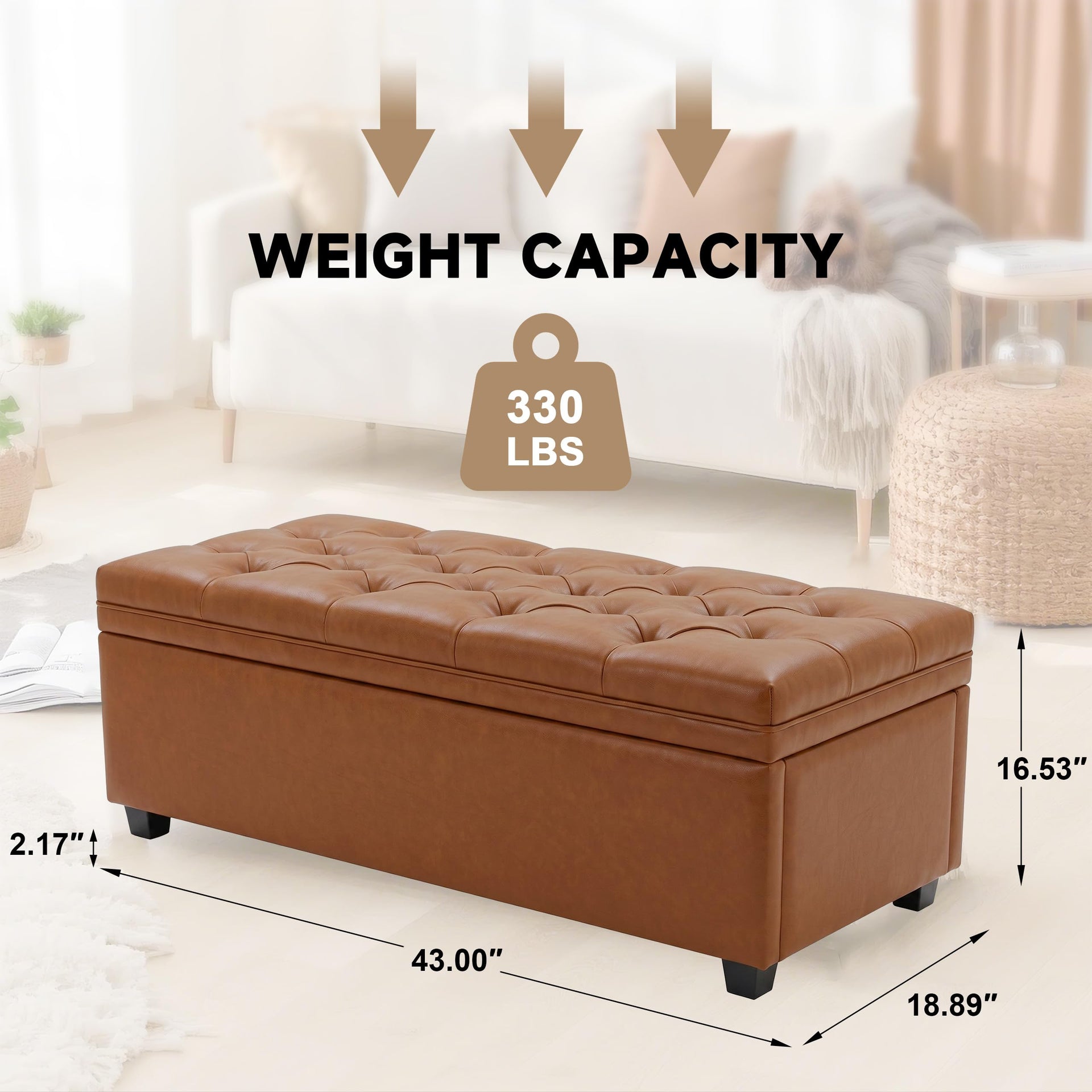 43 Inch Storage Ottoman
