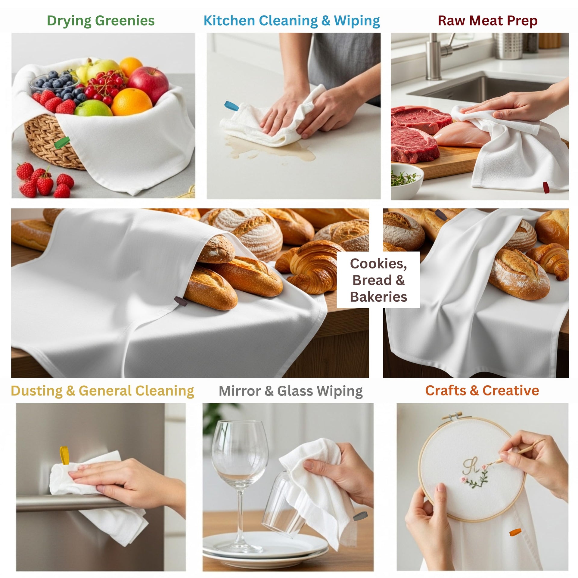 7 Pack Flat Flour Sack Towels (7 Count)