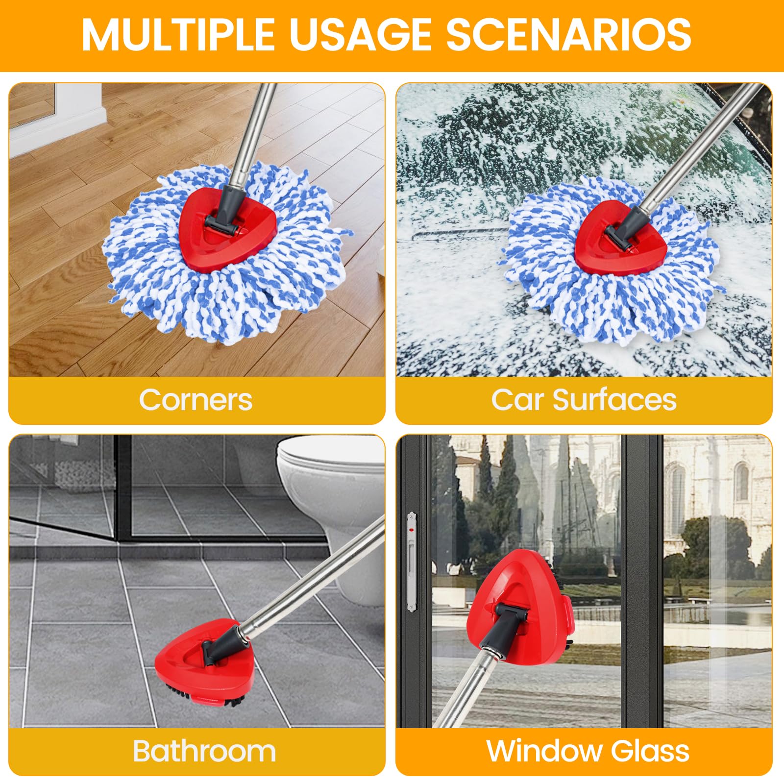 Mop Heads Replacements for OCedar RinseClean 2 Tank Spin Mop System