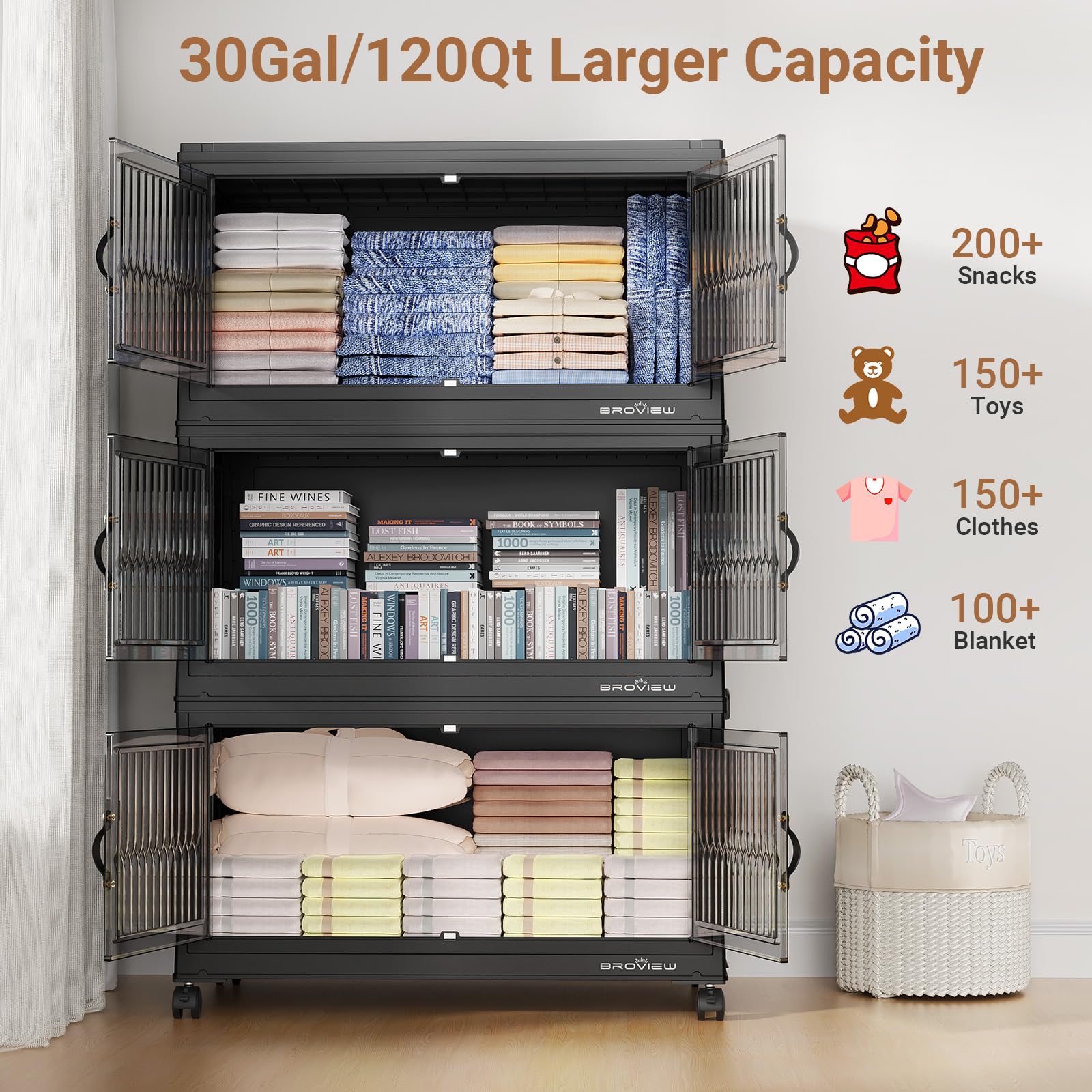 360Qt Stackable Storage Bins with 3 Lids (3 Count)