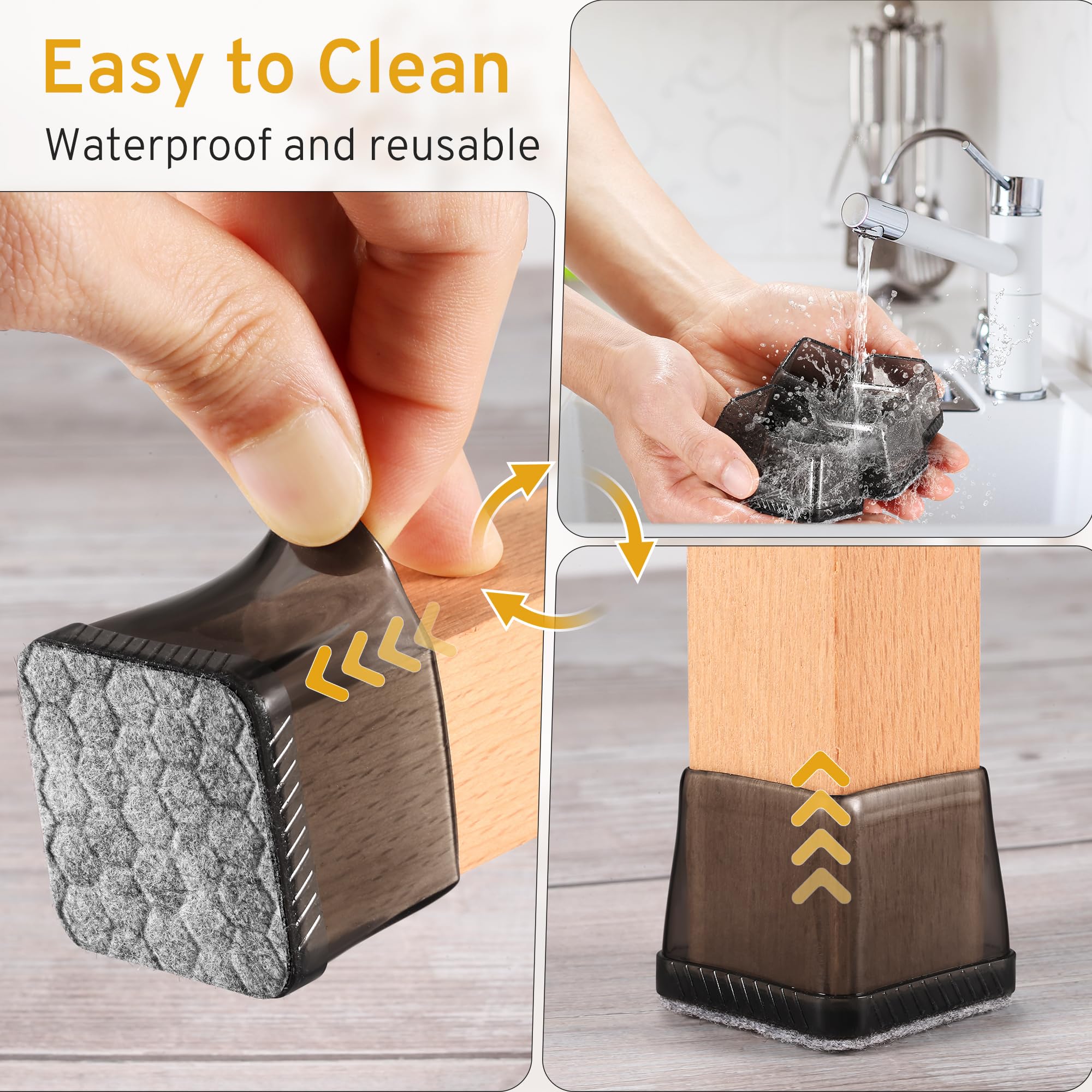 24PCS Square Chair Leg Floor Protectors (24 Count)