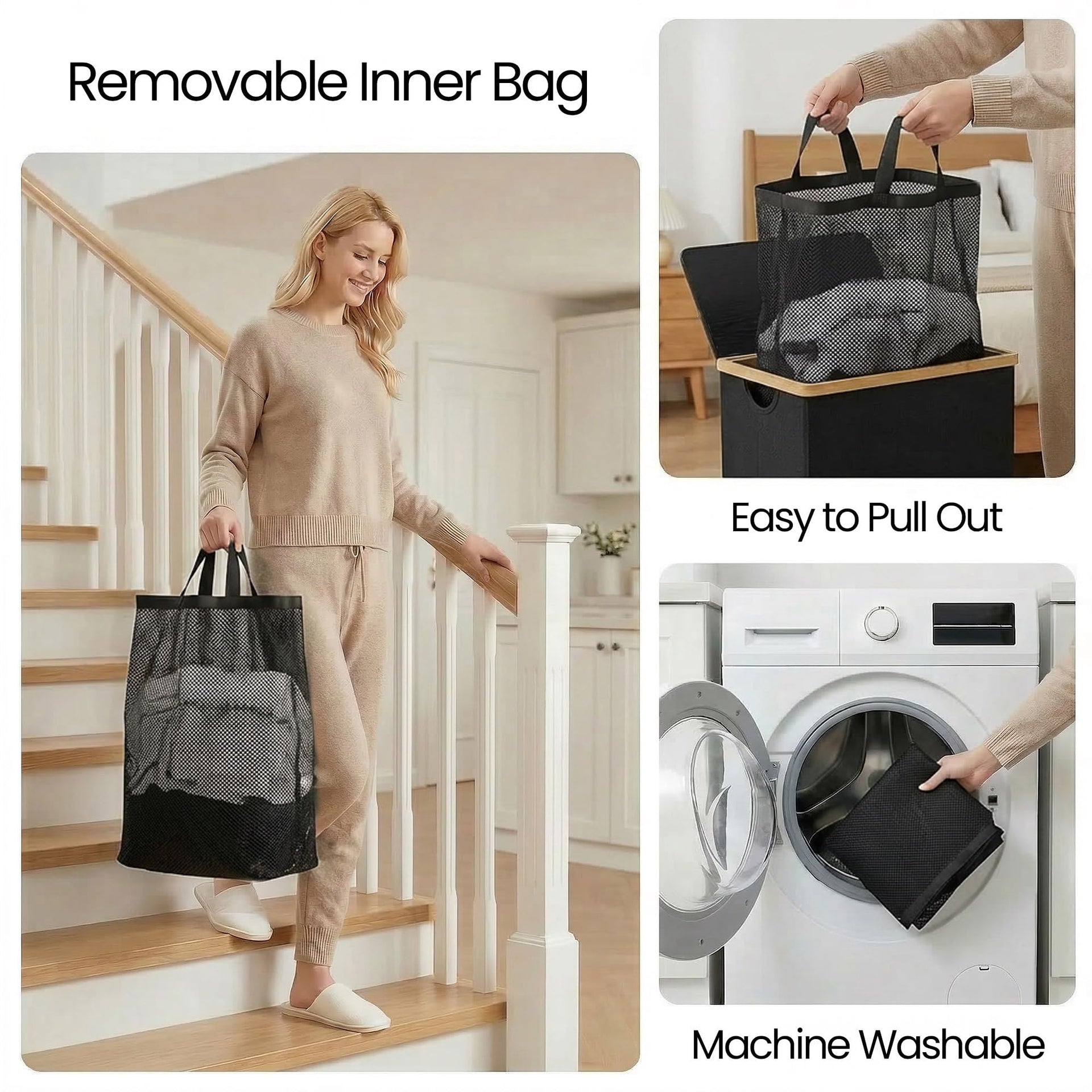 Slim Laundry Basket with Lid