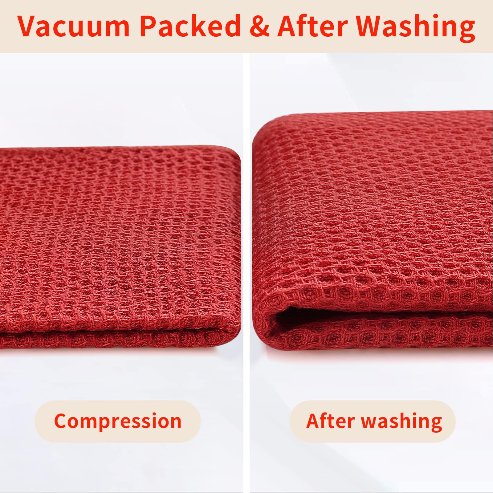 100% Cotton Waffle Weave Kitchen Dish Cloths 6 (6 Count)