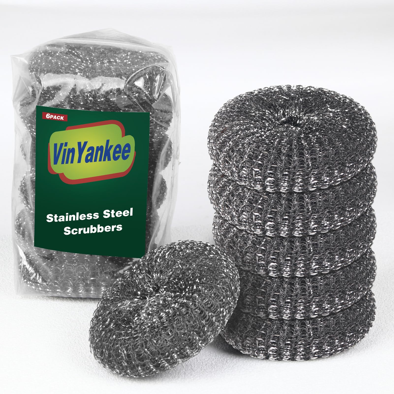 6PCS Steel Wool Scrubber Sponge Set (6 Count) - ModHome Supplies