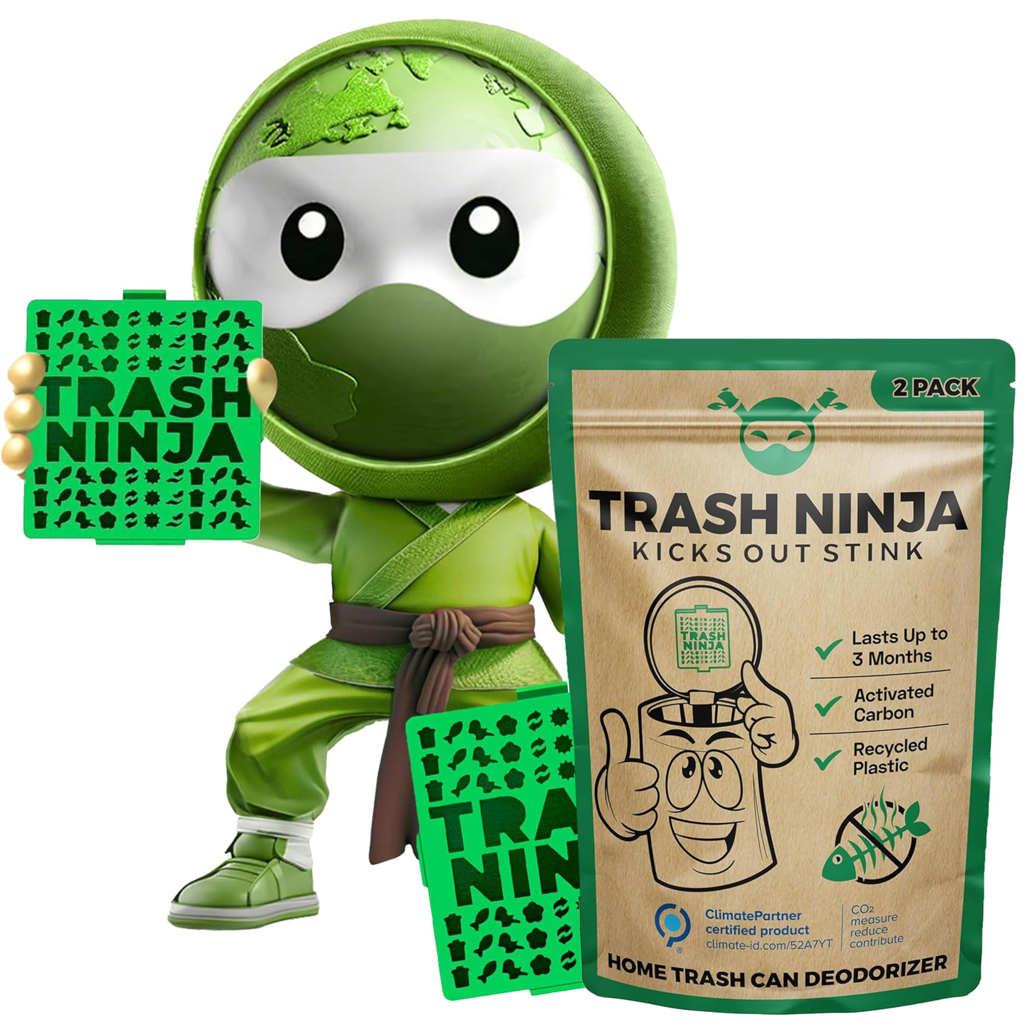 Trash Ninja Trash Can Deodorizer & Odor Eliminator (2 Count)