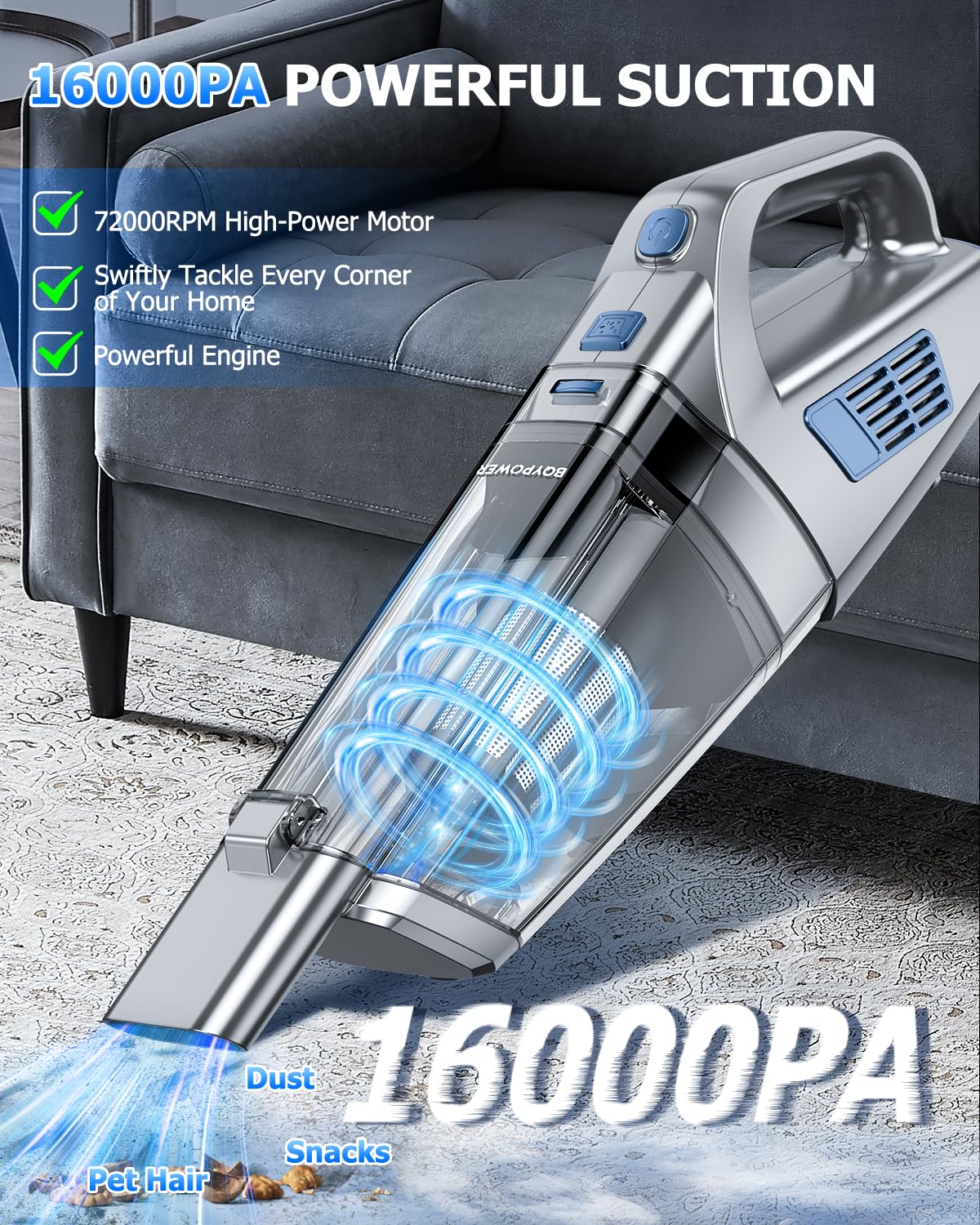 Handheld Vacuum Cordless Rechargeable