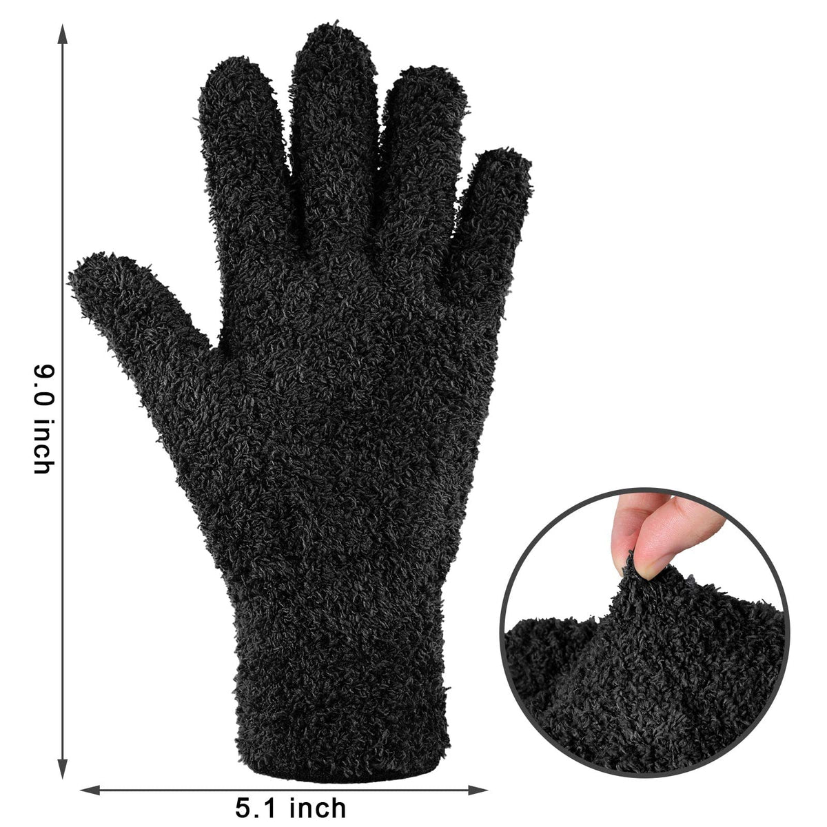 6 Pairs Microfiber Dusting Gloves