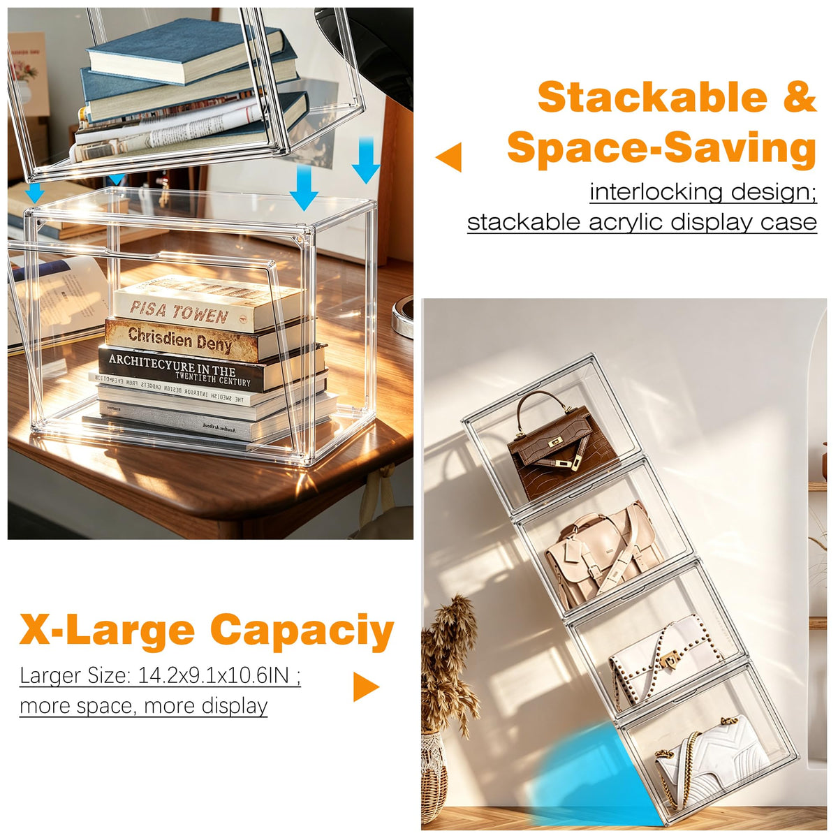 10 Pack Clear Purse Handbag Organizer (10 Count)