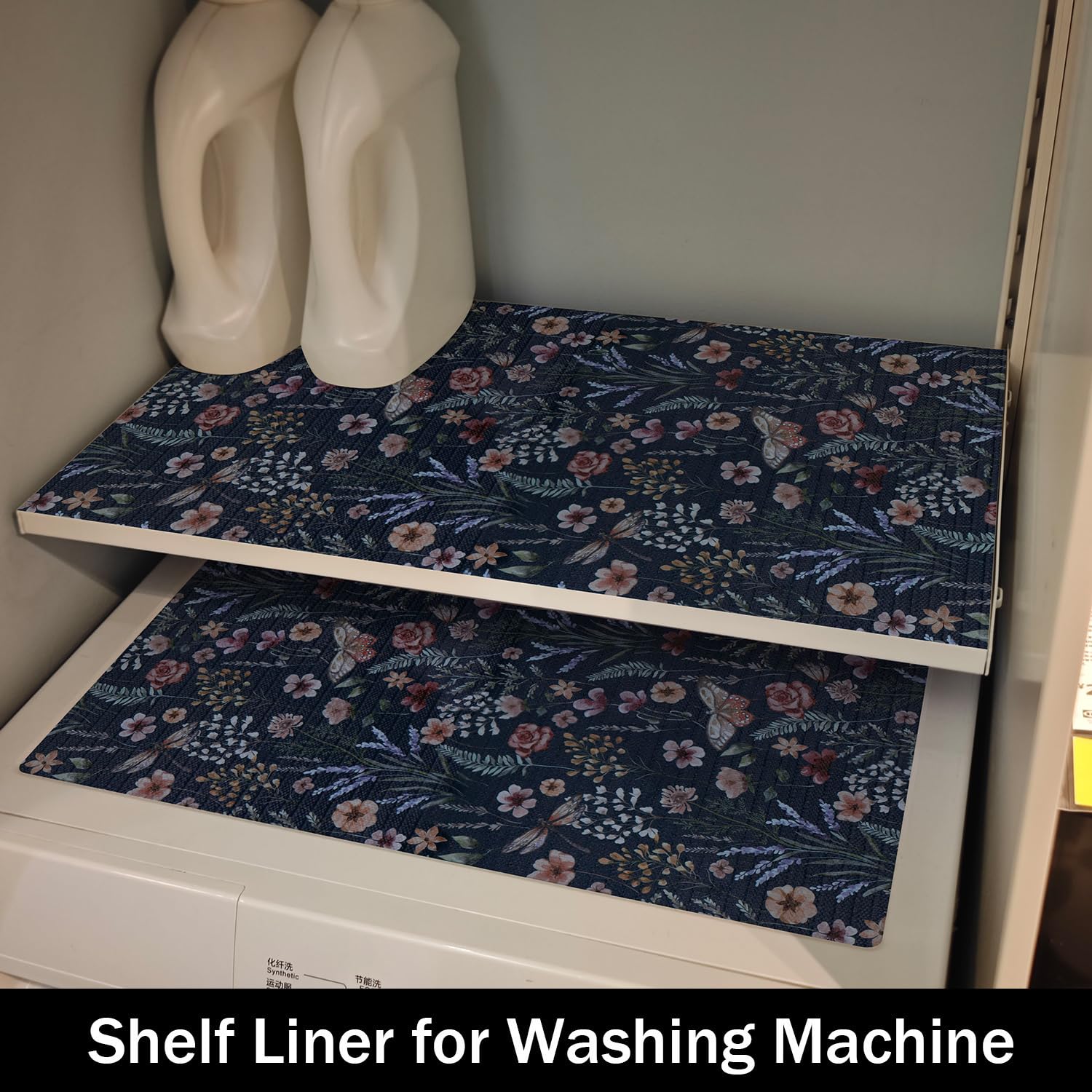 16IN x 10FT Dark Blue Butterfly Shelf Drawer Liner for Kitchen