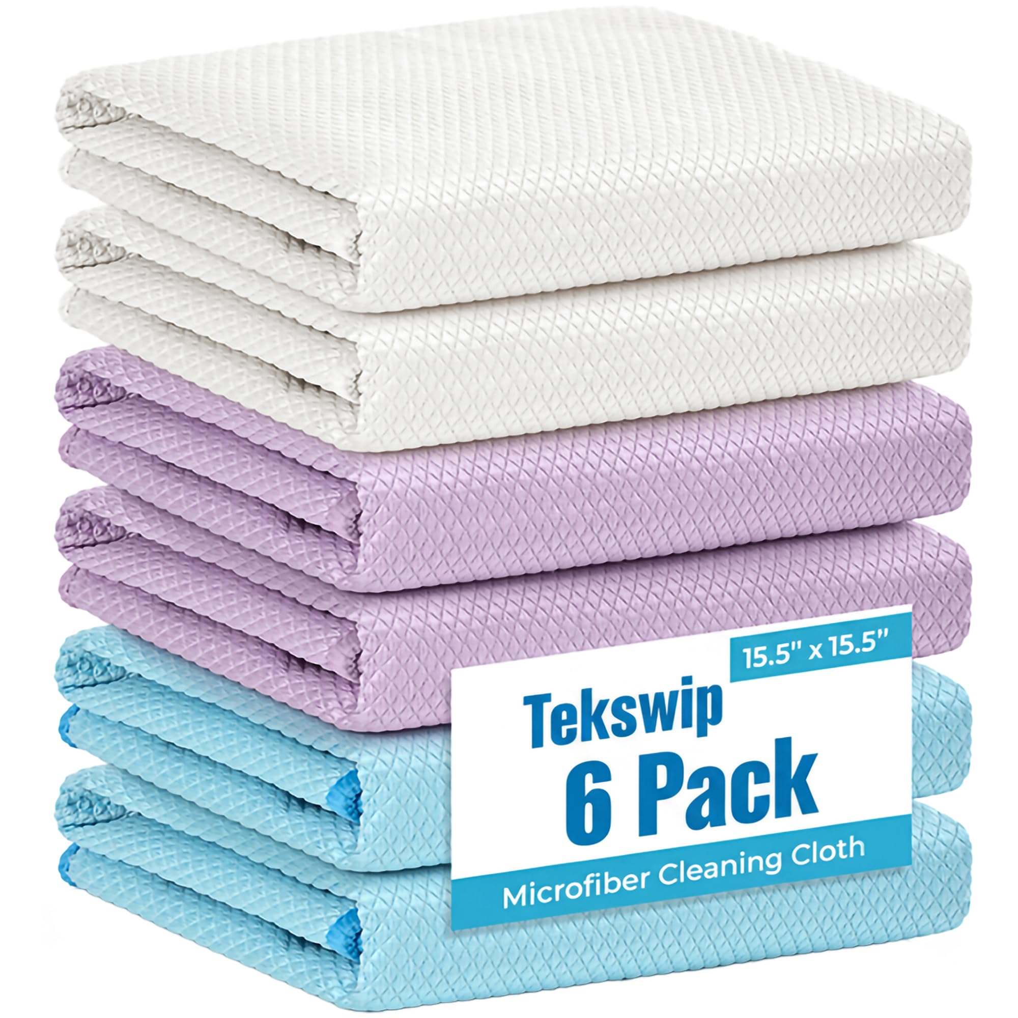 Microfiber Cleaning Cloth for Glass Window and Car Screen (6 Count)