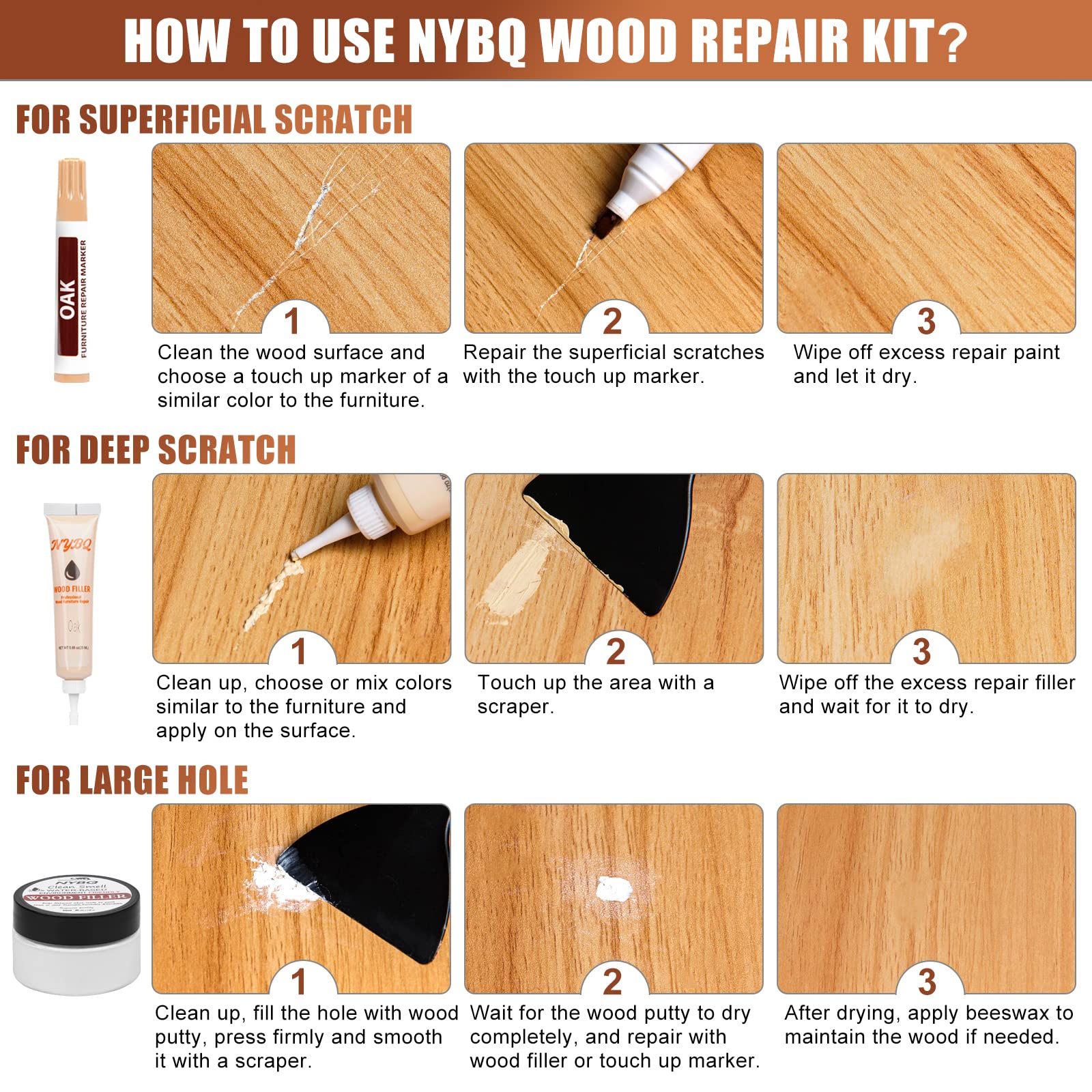 Wood Furniture Repair Kit