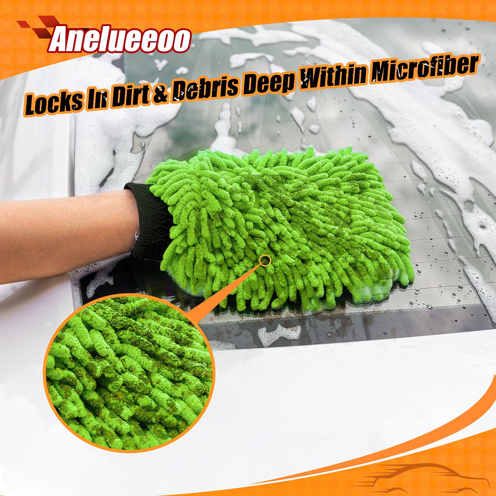 4 Pack Car Wash Mitt Microfiber (4 Count)