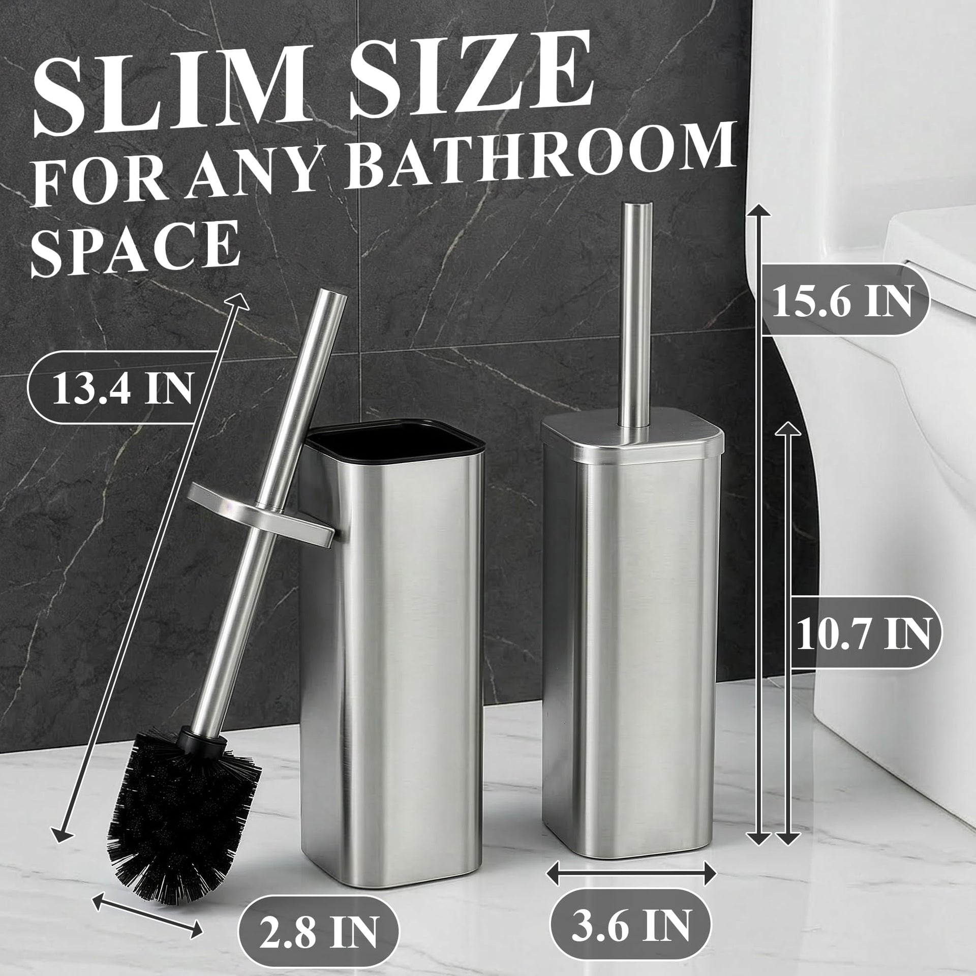Stainless Steel Toilet Brush and Holder Set