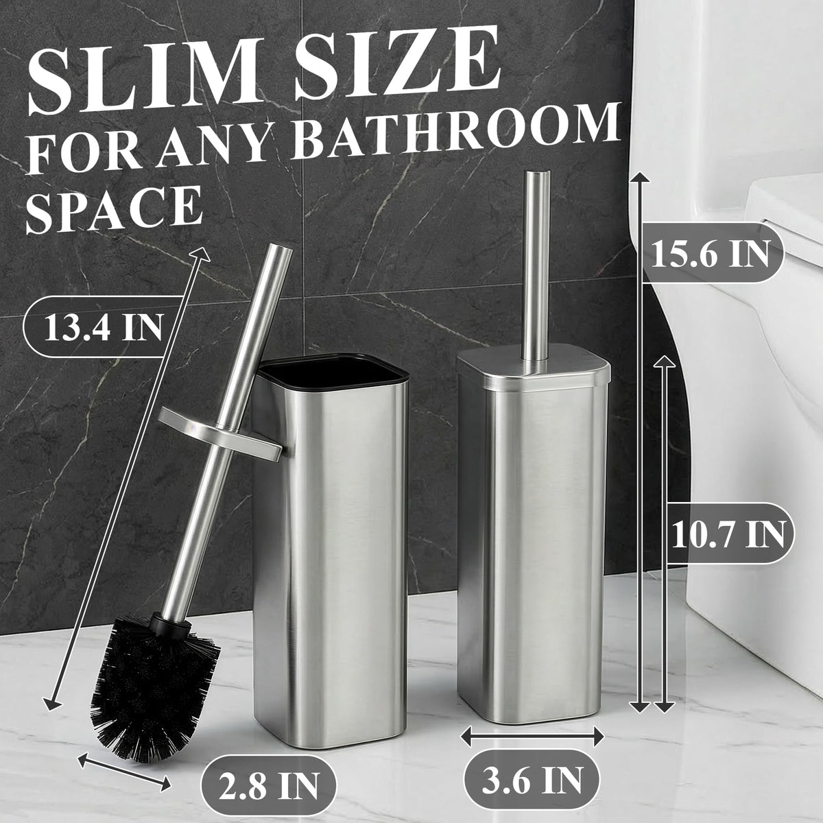 Stainless Steel Toilet Brush and Holder Set